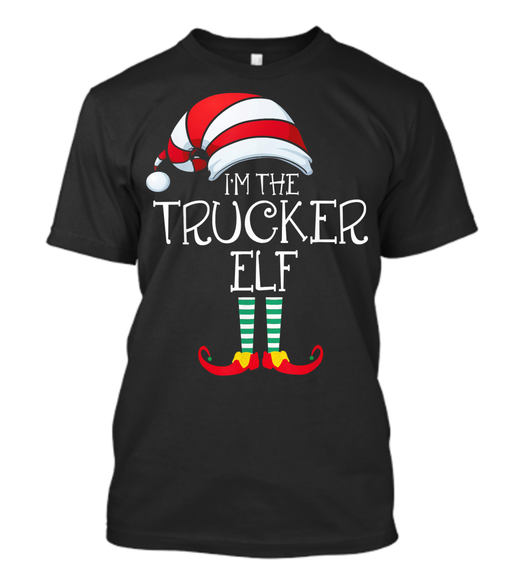 I'm The Trucker Elf Christmas Family Matching Pajama T-Shirt