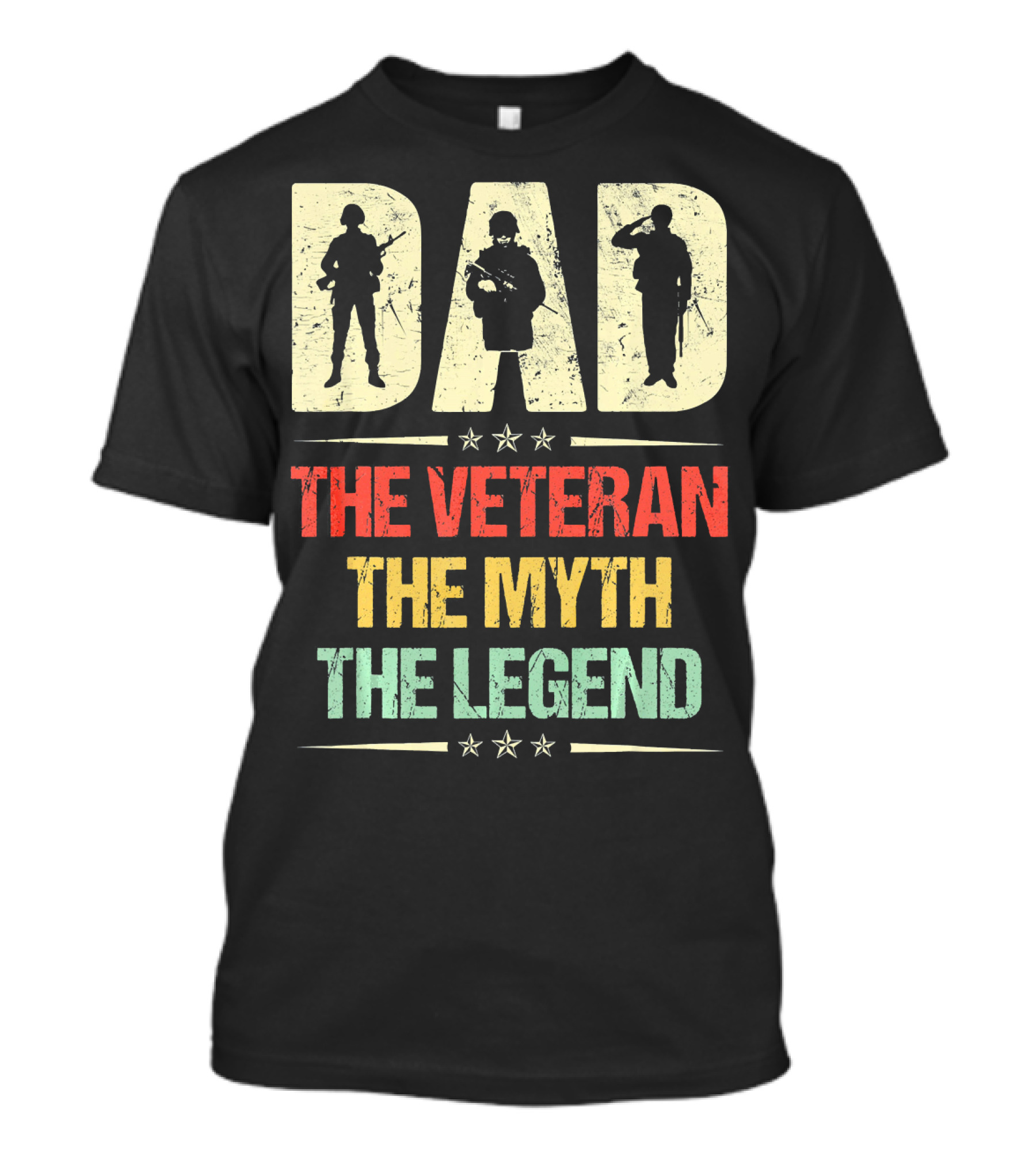 Dad The Veteran The Myth The Legend Retro Vintage T-Shirt
