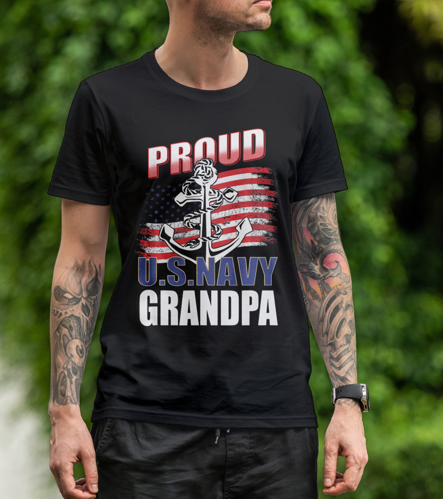 Proud U.S. Navy Grandpa Best T-Shirt