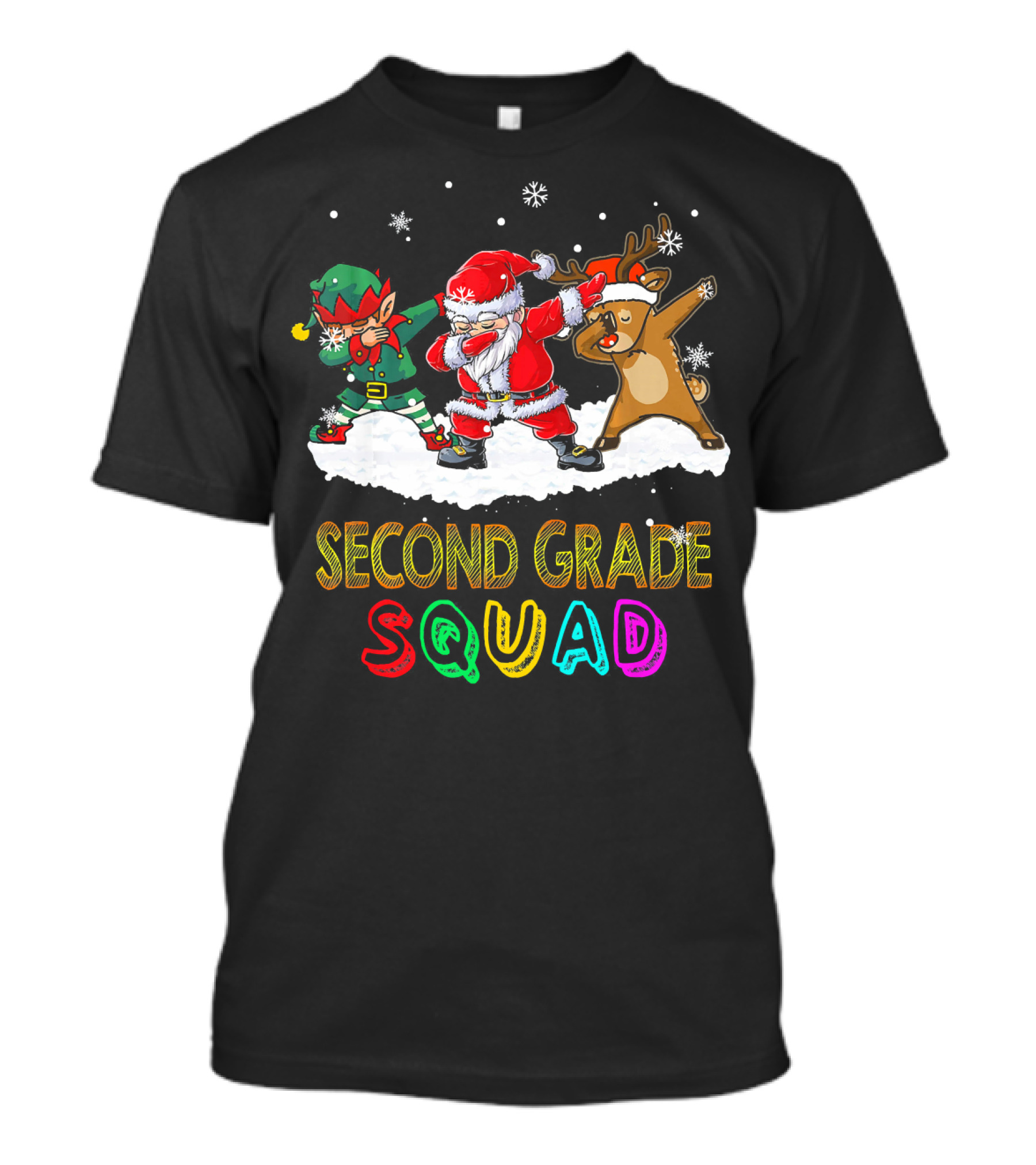 Second Grade Christmas Squad Elf Santa Reindeer T-Shirt