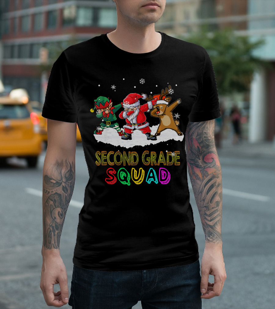 Second Grade Christmas Squad Elf Santa Reindeer T-Shirt