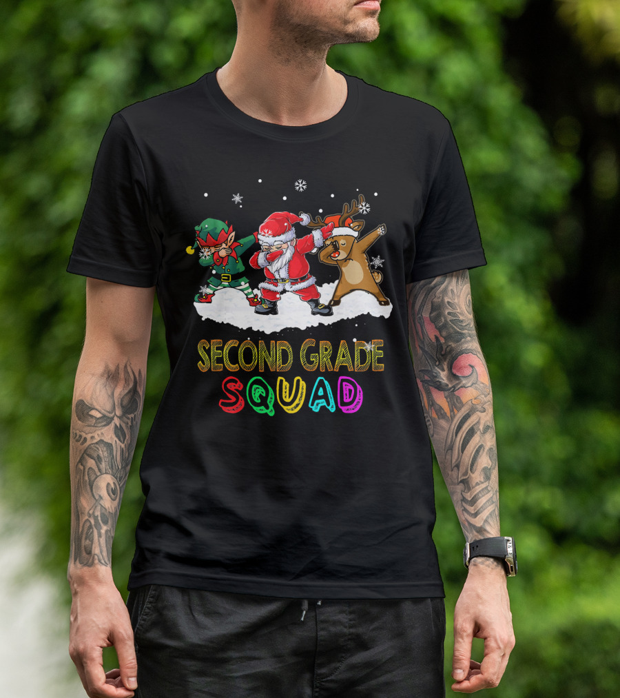 Second Grade Christmas Squad Elf Santa Reindeer T-Shirt