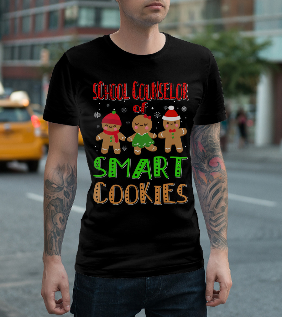 School Counselor Of Smart Cookies Gingerbread Holiday T-Shirt