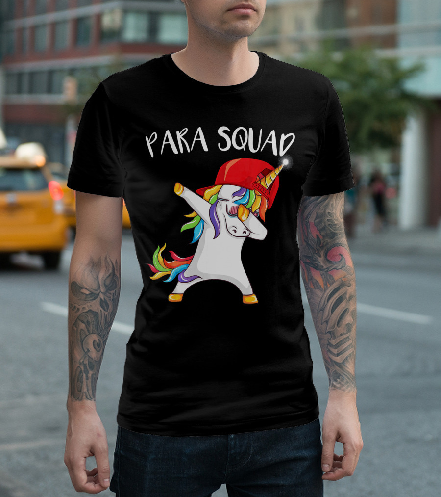 Para Squad Dabbing Unicorn Teacher Appreciation T-Shirt