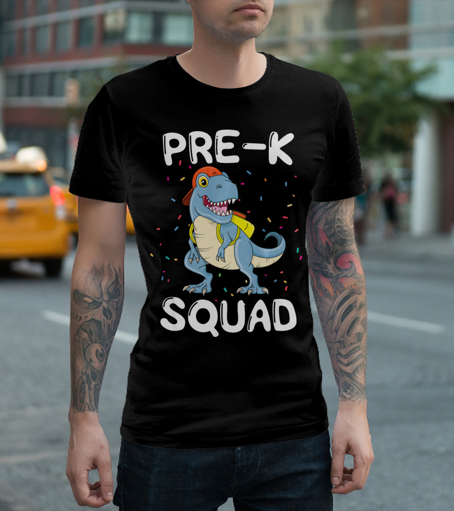 Pre K Squad Dinosaur Back to School Teacher Presc T-Shirt