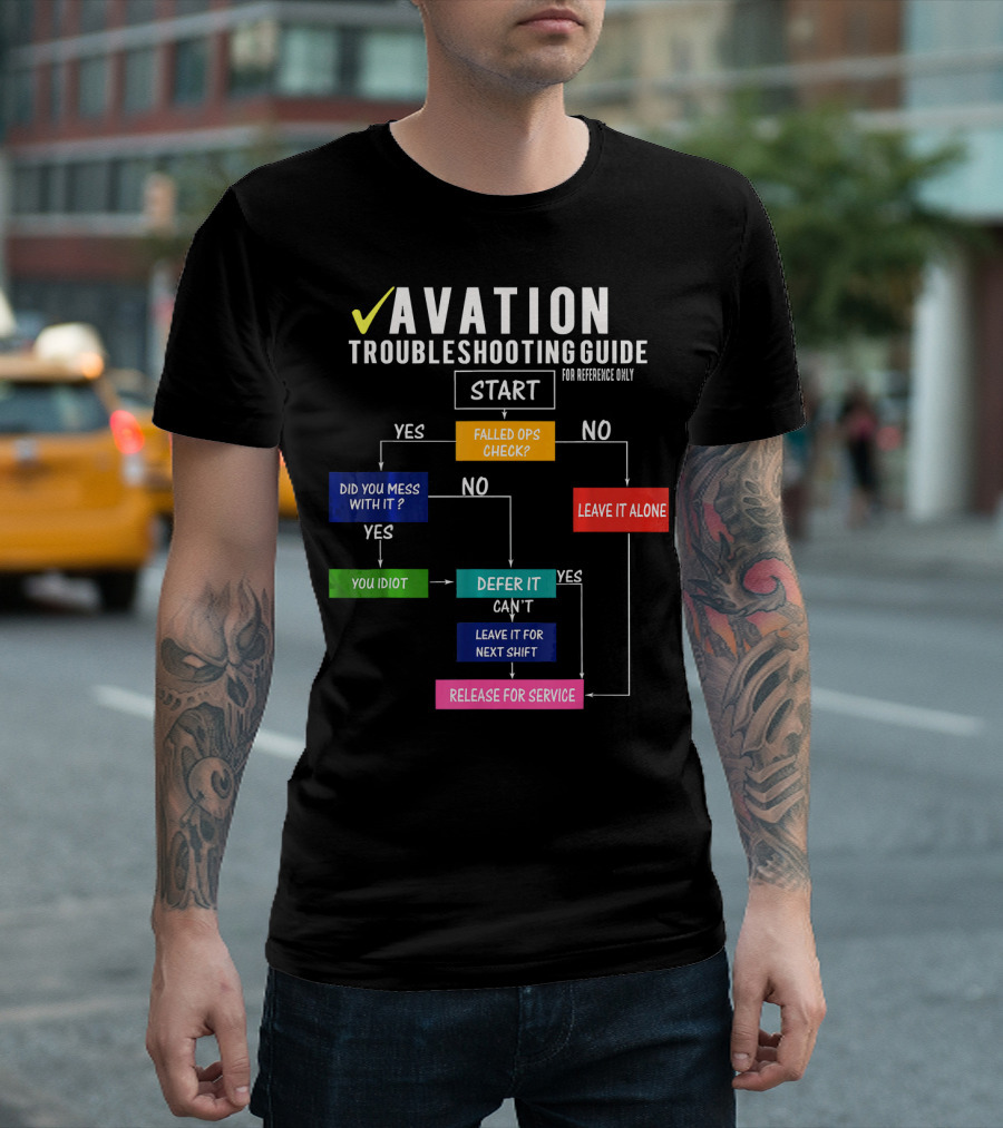 Aviation Troubleshooting Guide Start Failed Ops Check Mess With It Leave Alone Release For Service T-Shirt