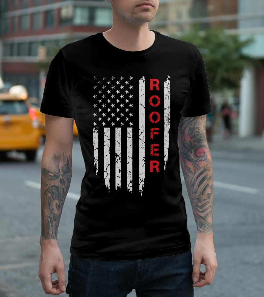 Roofer American Flag 4th Of July Patriot T-Shirt