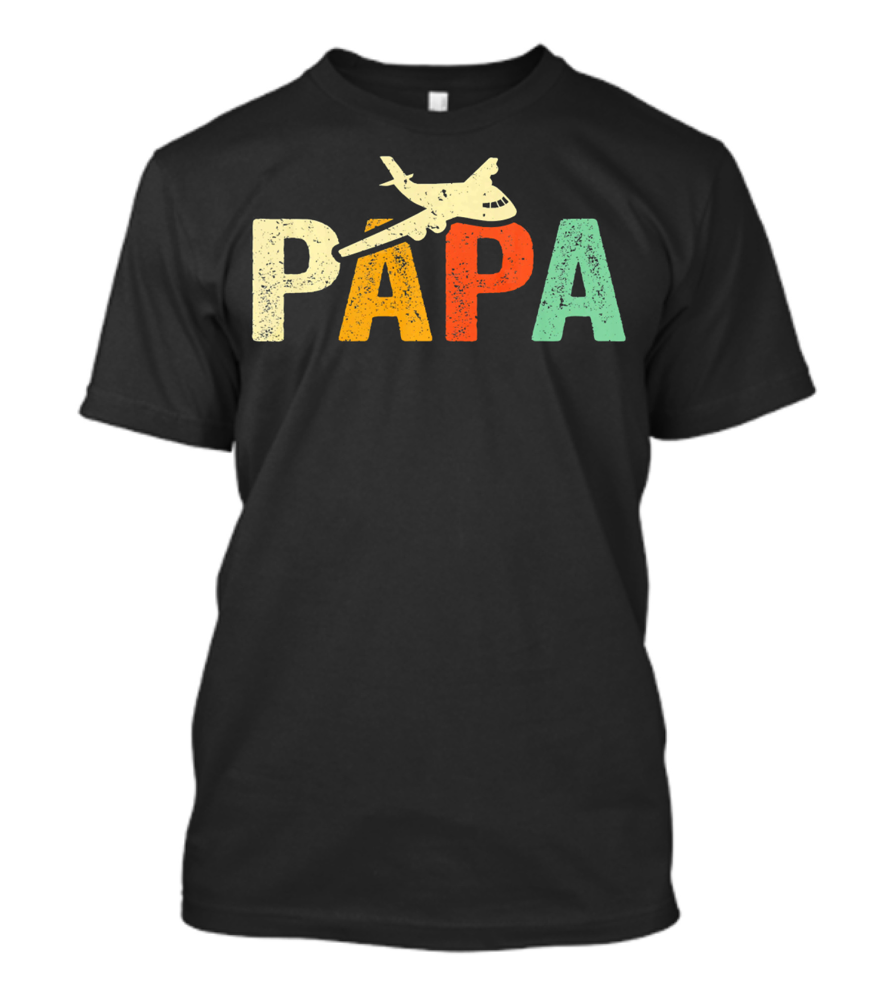 Papa Cool Pilot Airplane Flying Vintage Multicolor T-Shirt
