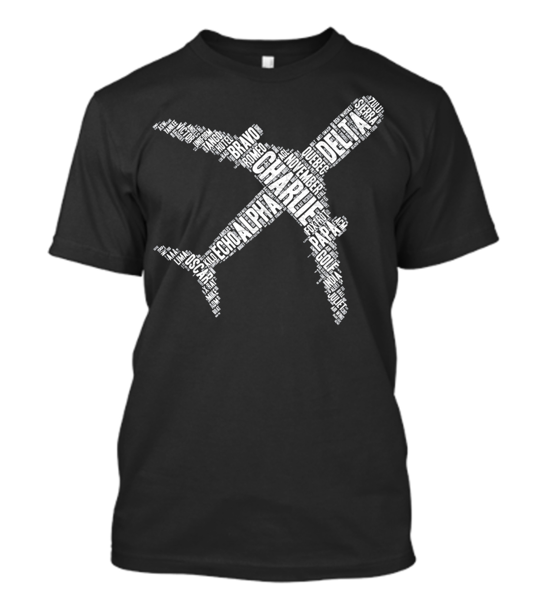 Phonetic Alphabet Airplane Delta Charlie Bravo Aviation T-Shirt