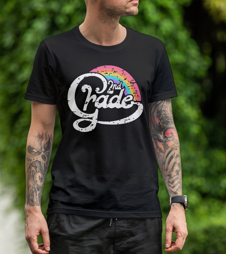 Second Grade 2nd Grade Rainbow Girls Teacher T-Shirt