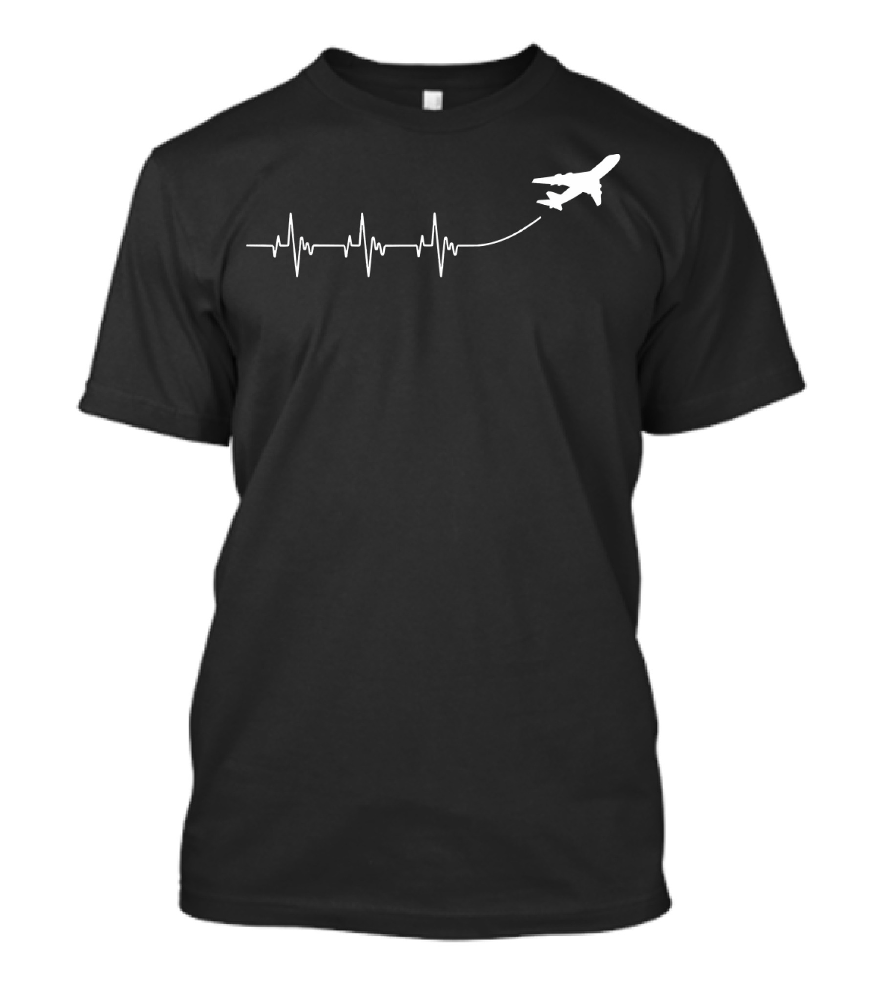 Heartbeat Plane Aircraft Airplane Vacation T-Shirt