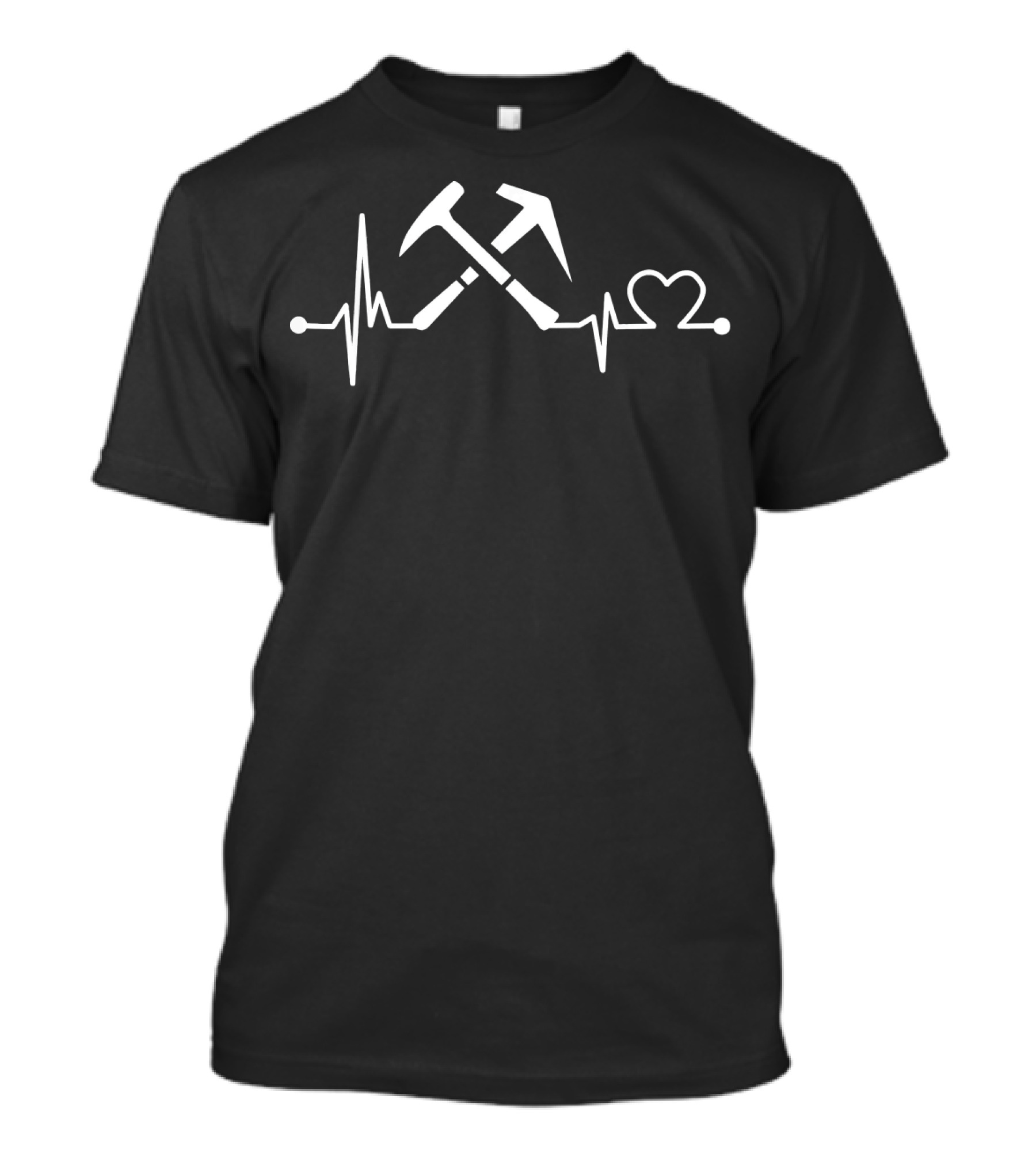 Roofer Heartbeat Love Hammers Roofing Humor T-Shirt