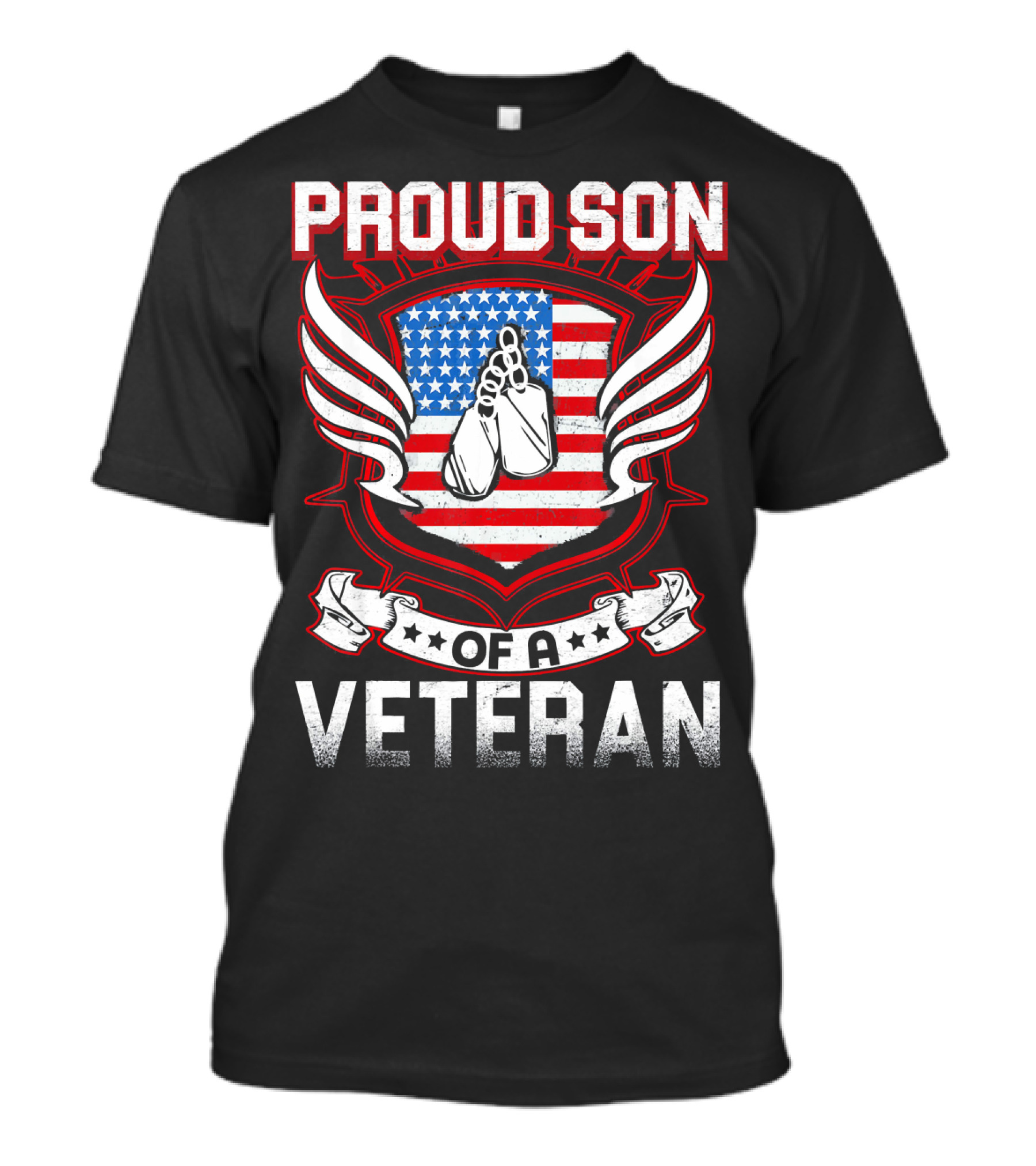 Proud Son Of A Veteran American Flag Wings T-Shirt