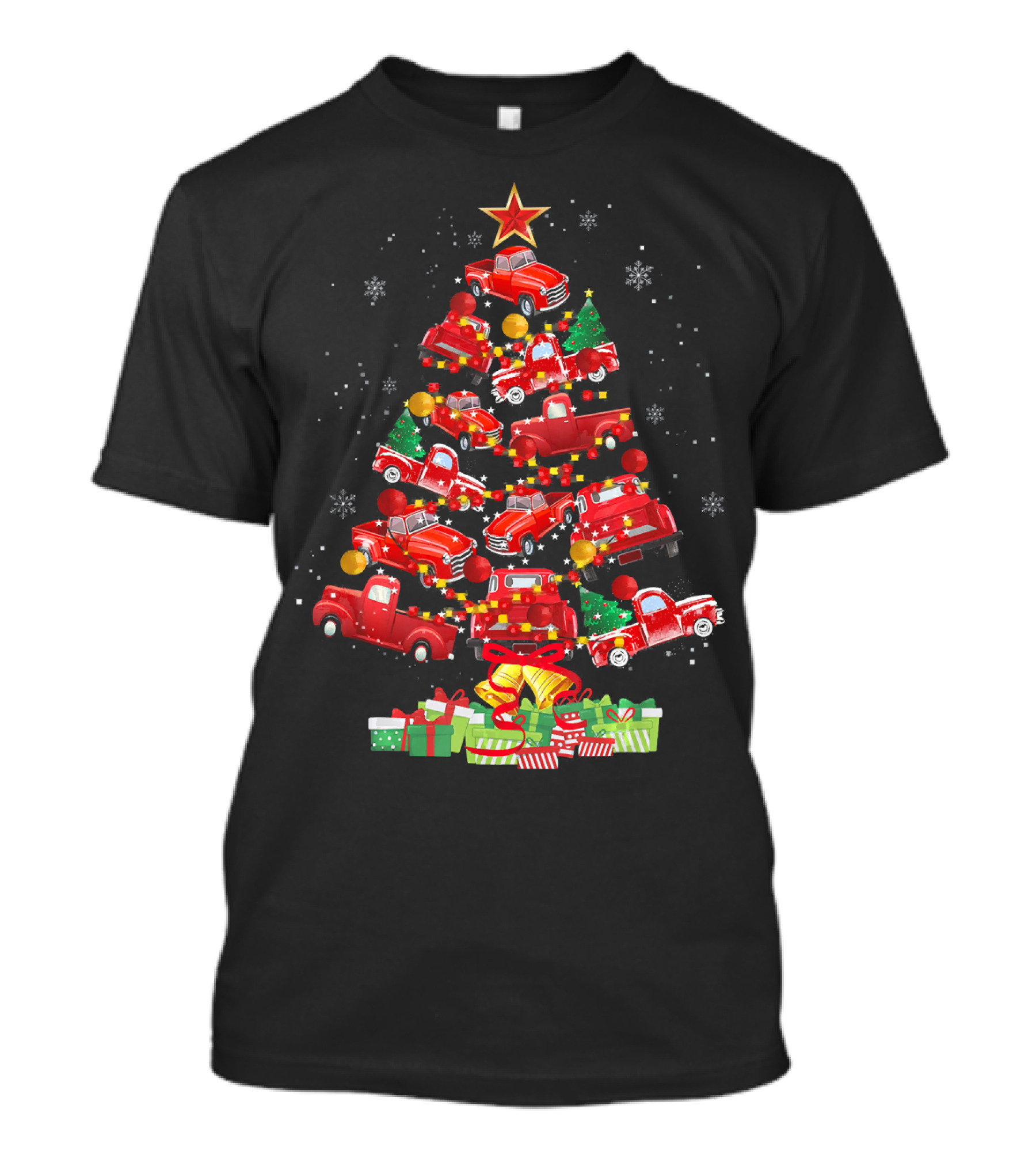 Trucking Christmas Tree Red Trucks Noel Cam T-Shirt