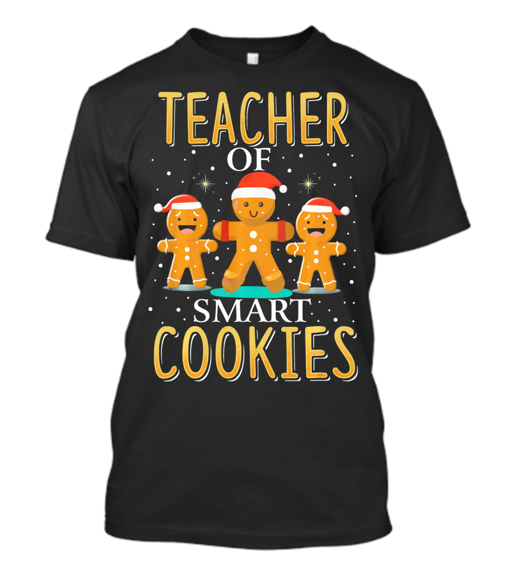 Teacher Of Smart Cookies Gingerbread Christmas Santa Hat T-Shirt