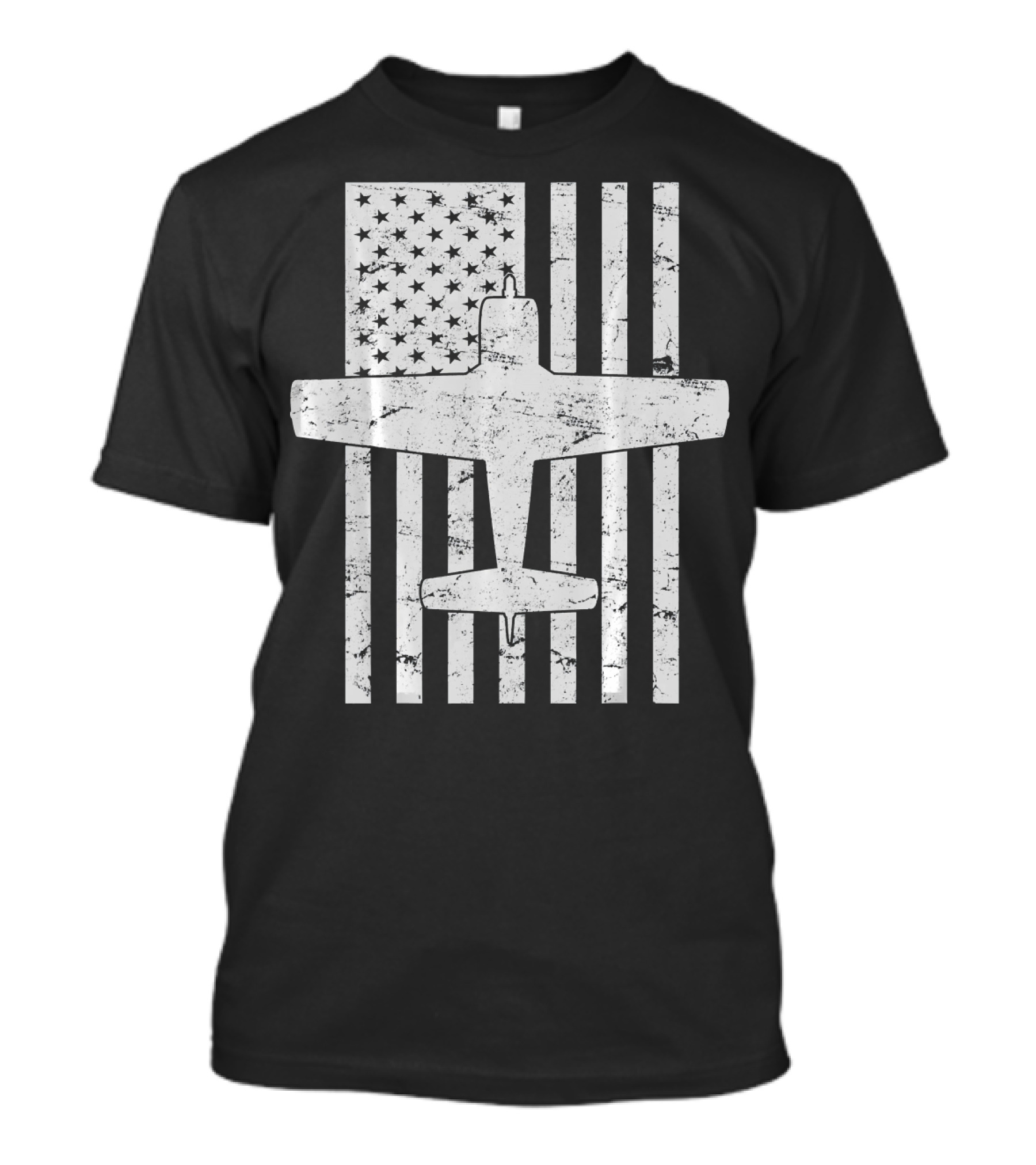 T 28 Trojan Airplane American Flag Patriotic T-Shirt