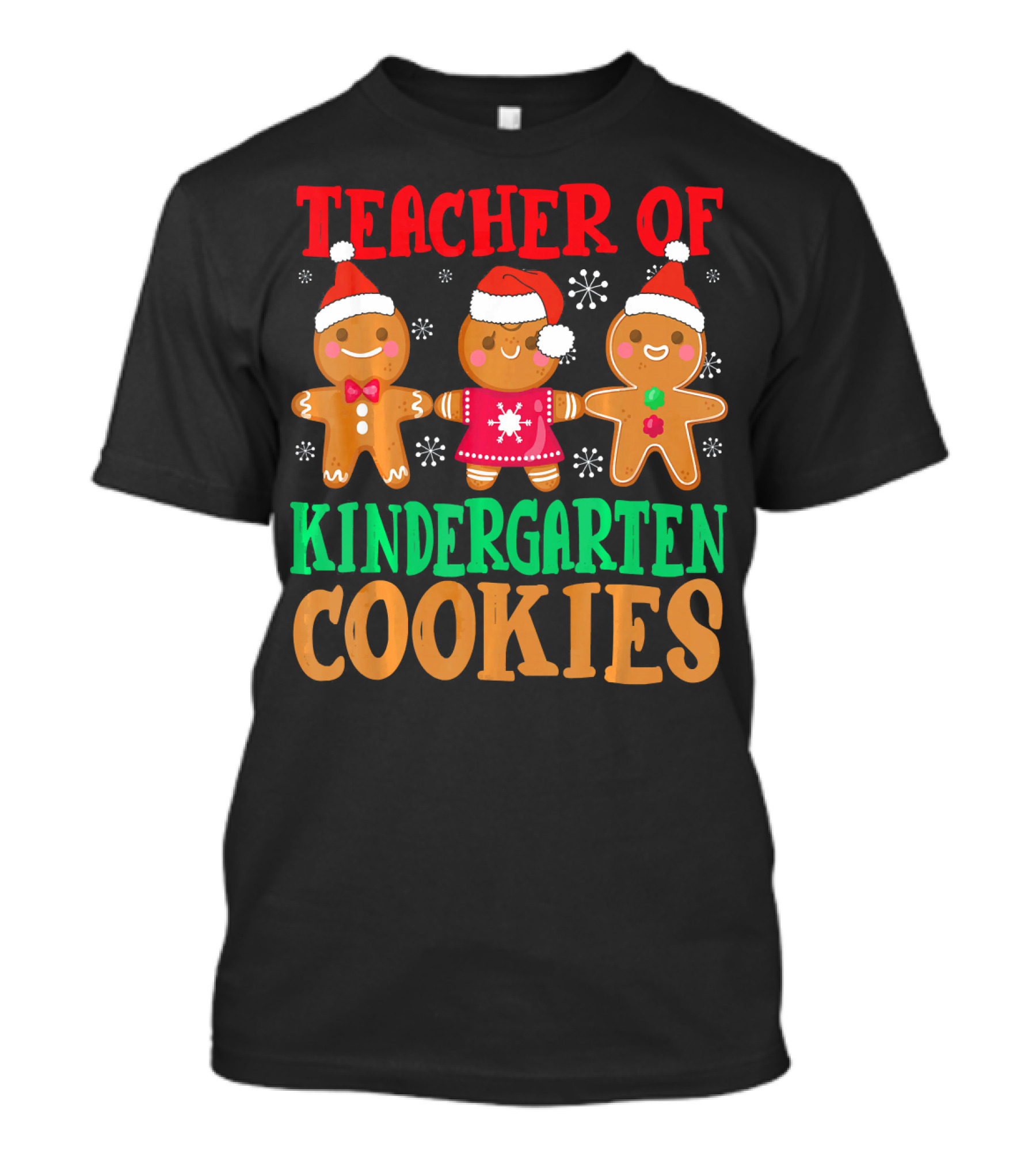 Teacher Of Kindergarten Gingerbread Cookie Friends T-Shirt