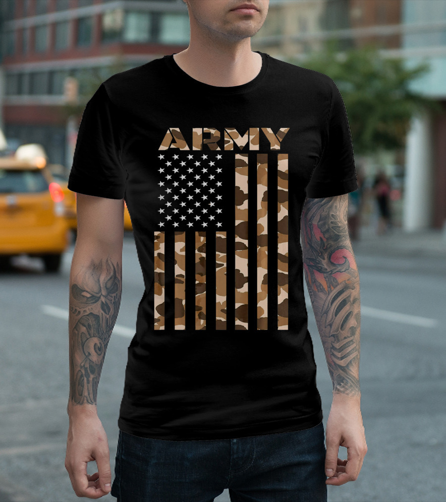 Army Camouflage U.S. Flag Infantry Ranger T-Shirt