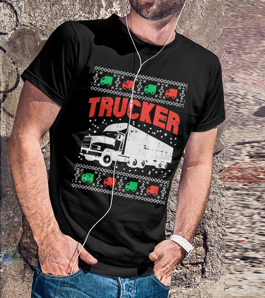 Trucker Xmas Truck Festive Holiday T-Shirt
