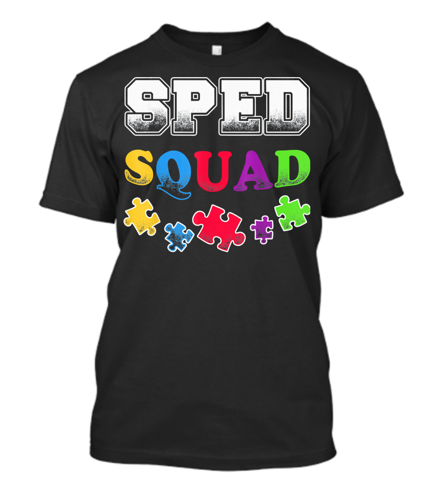 SPED Squad Autism Awareness Puzzle Pieces Teacher T-Shirt