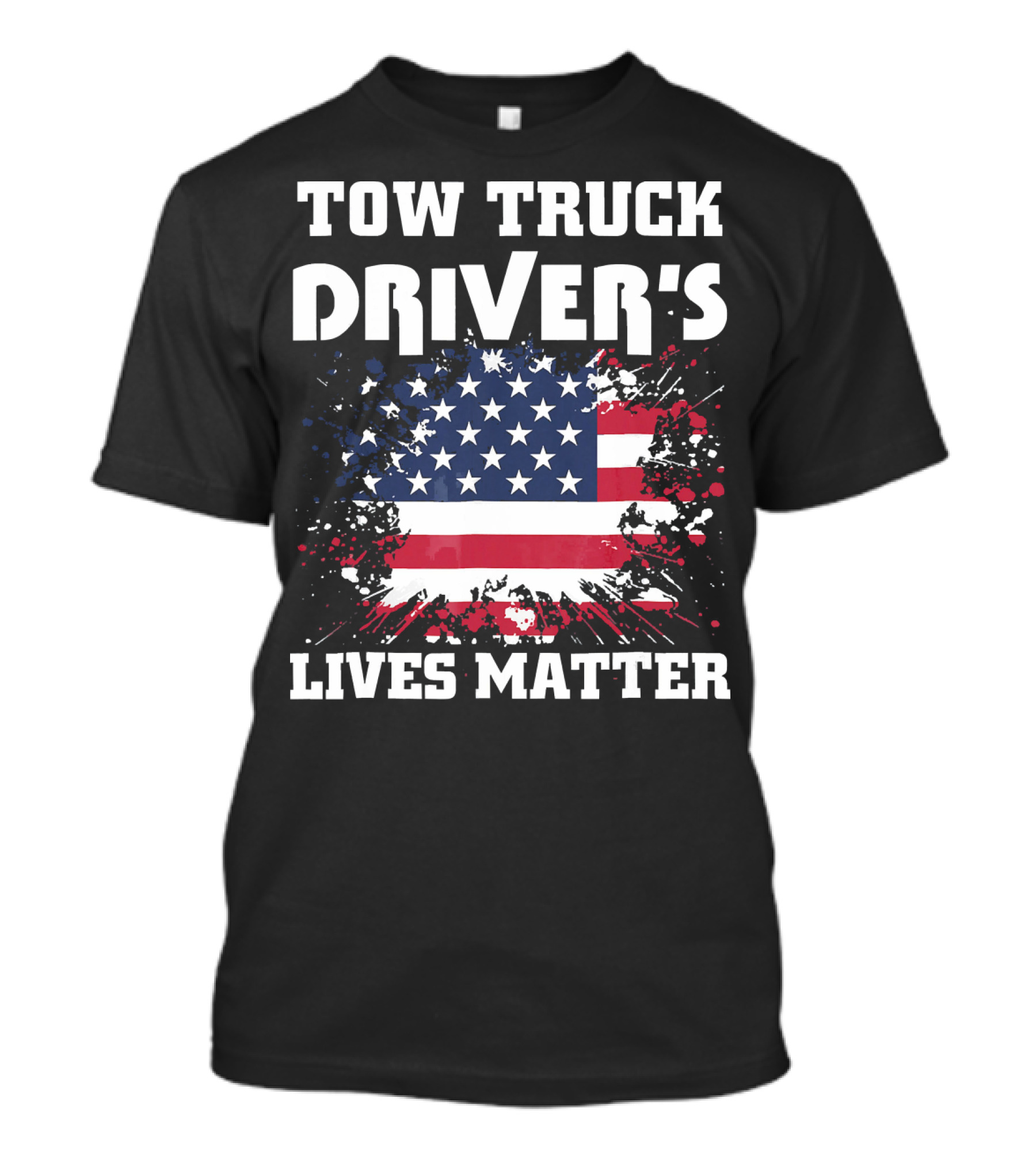 Tow Truck Driver's Lives Matter USA Flag T-Shirt