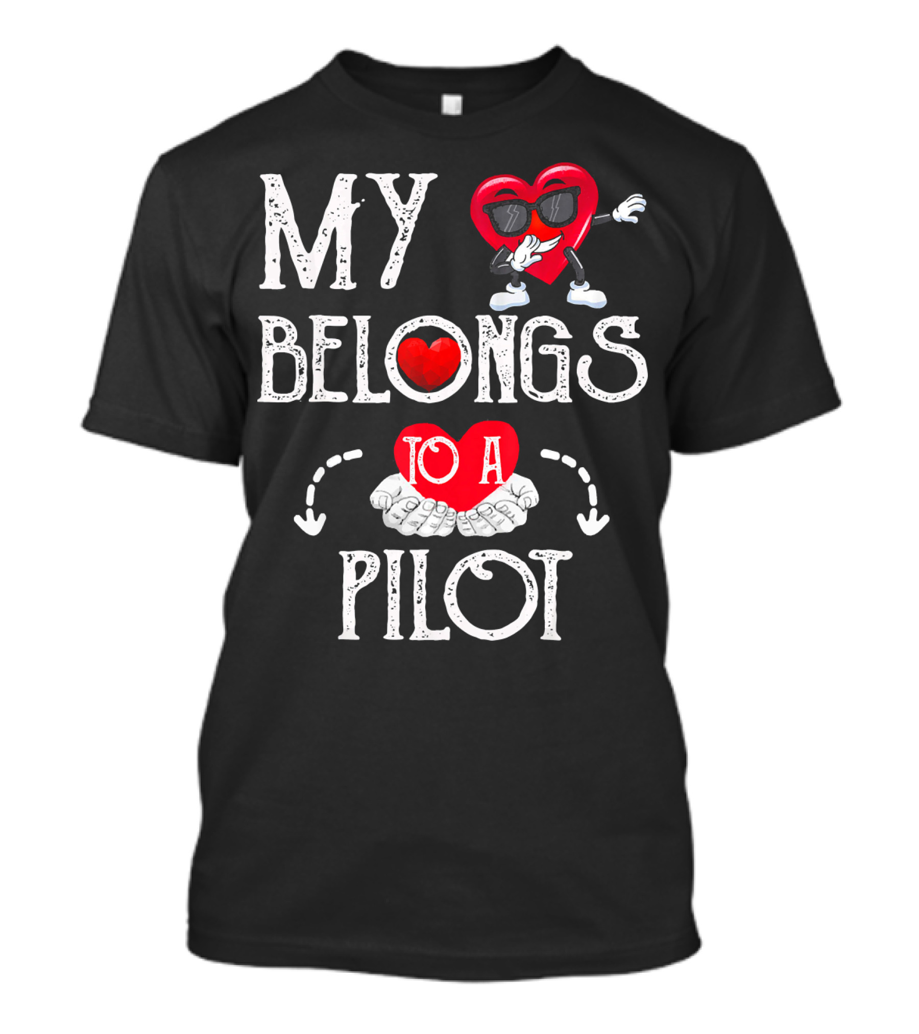 My Heart Belongs To A Pilot Valentine T-Shirt