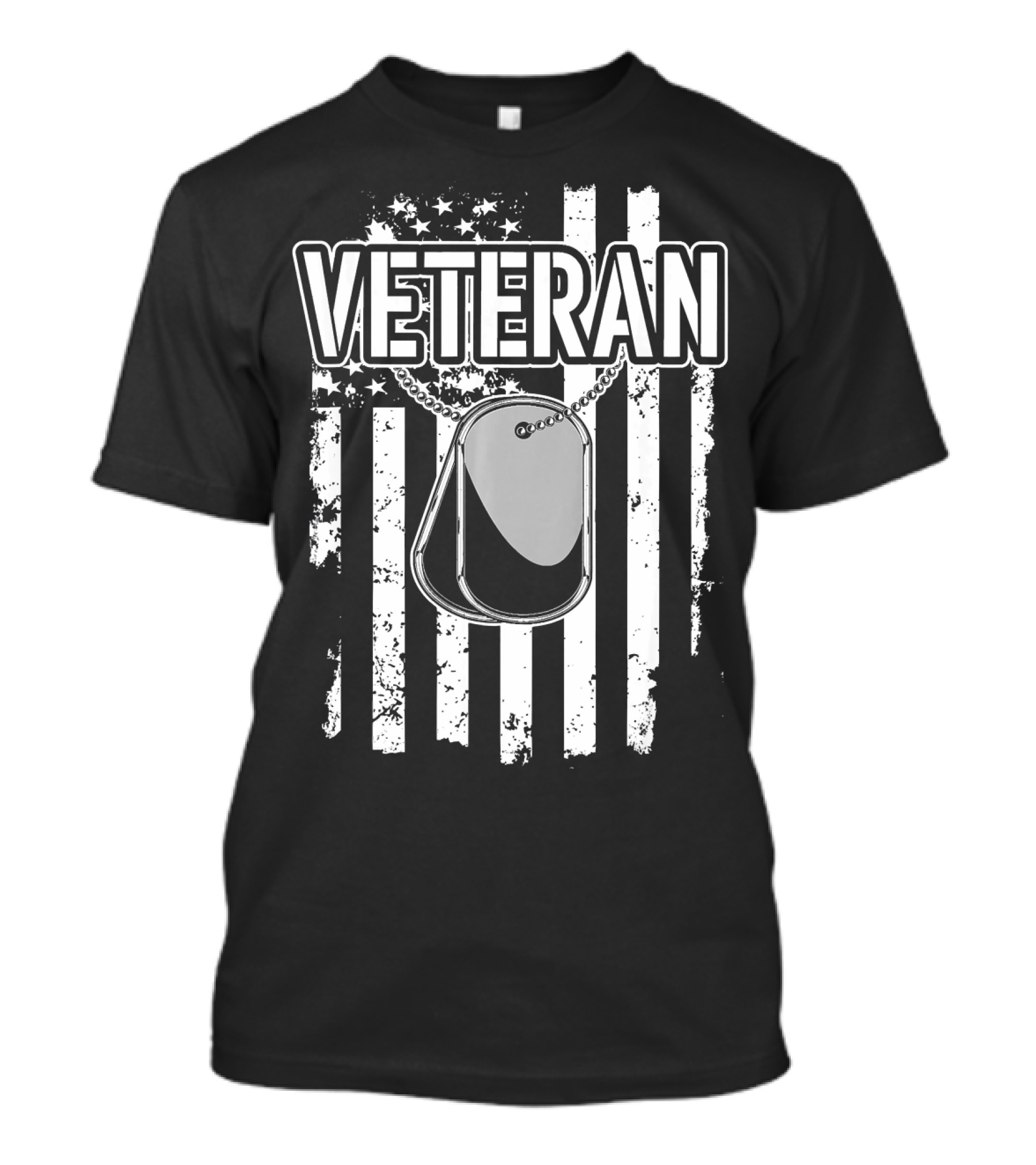 Veterans Day Patriotic American Flag And Dog Tags T-Shirt