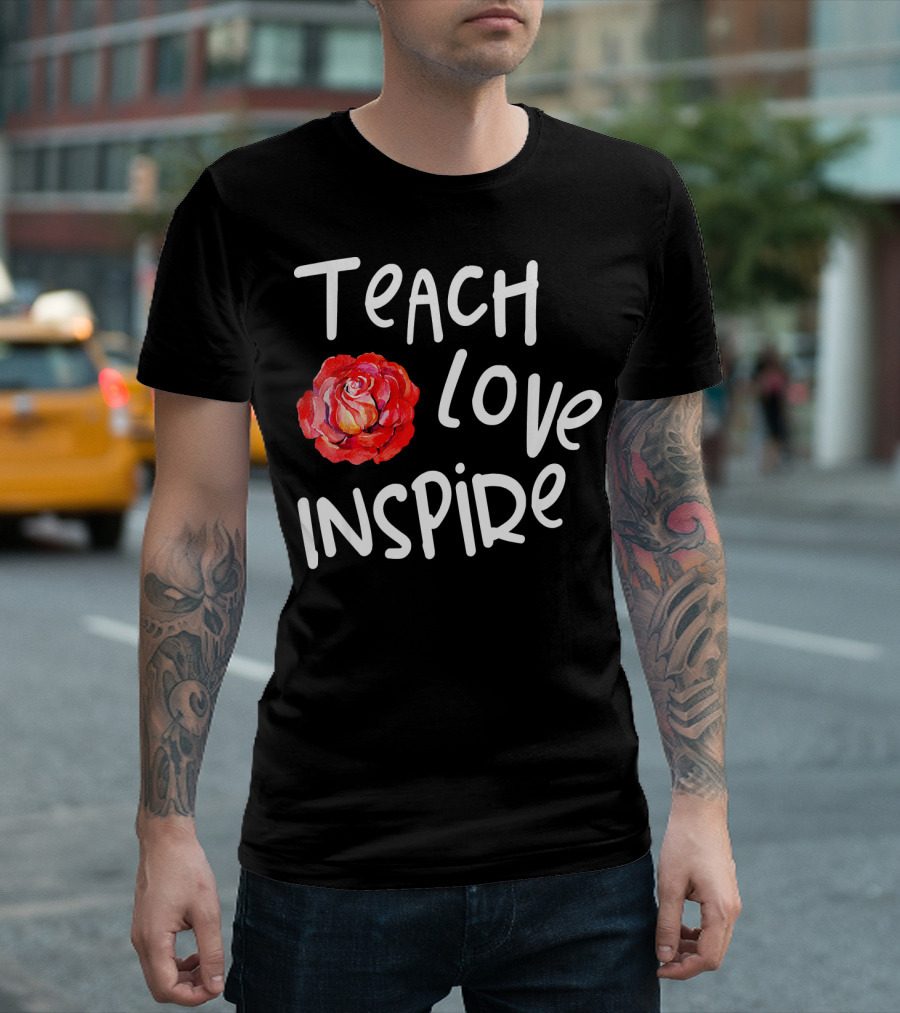 Teach Love Inspire Cute Flower Teacher T-Shirt