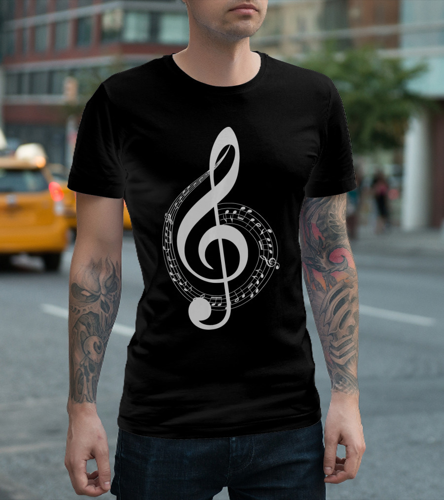 Treble Clef Music Notes Fun Musical Symbol Melody T-Shirt