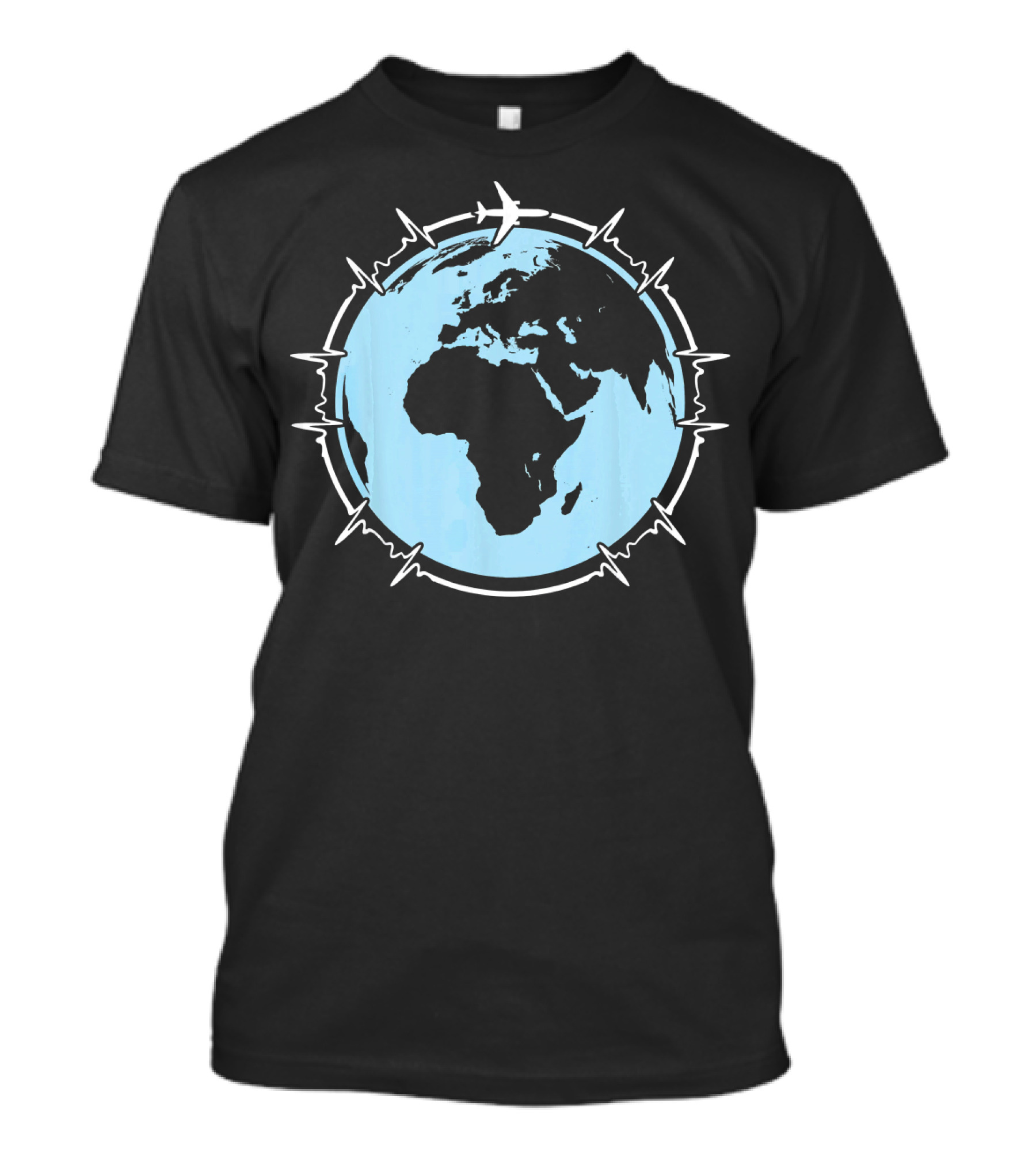 This Is How My Heart Beats Pilot Aviation Earth Airplane Globe T-Shirt