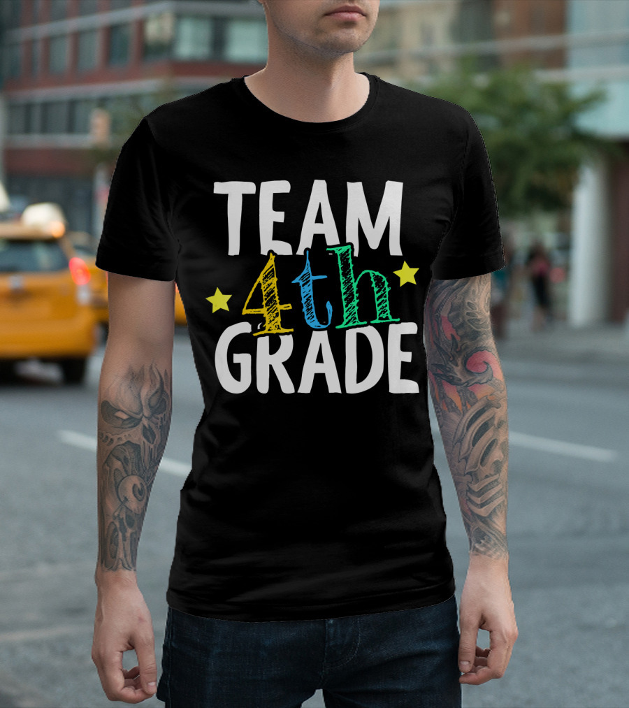 Team 4th Grade Stars Back To School Teacher T-Shirt