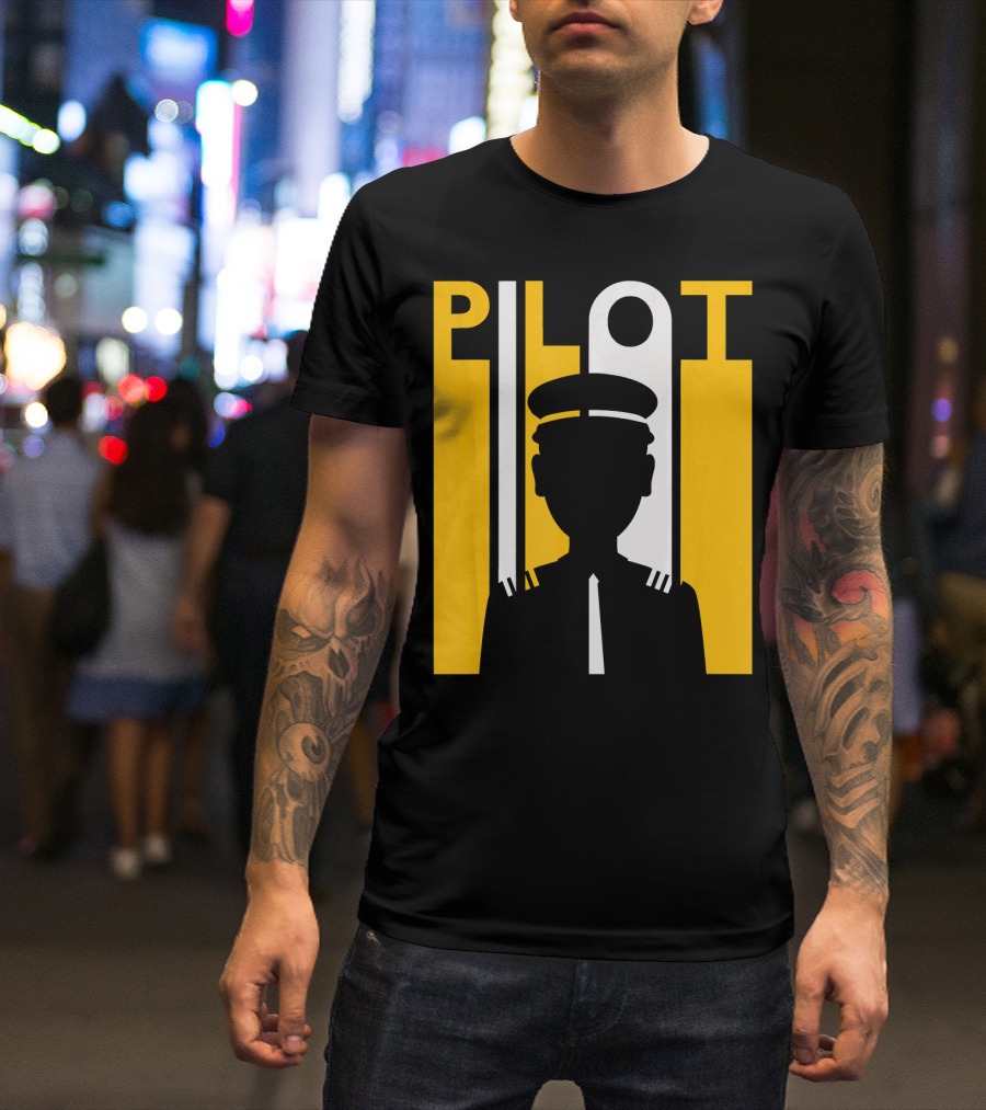Pilot Silhouette Simple Halloween Costume Iconic Uniform T-Shirt
