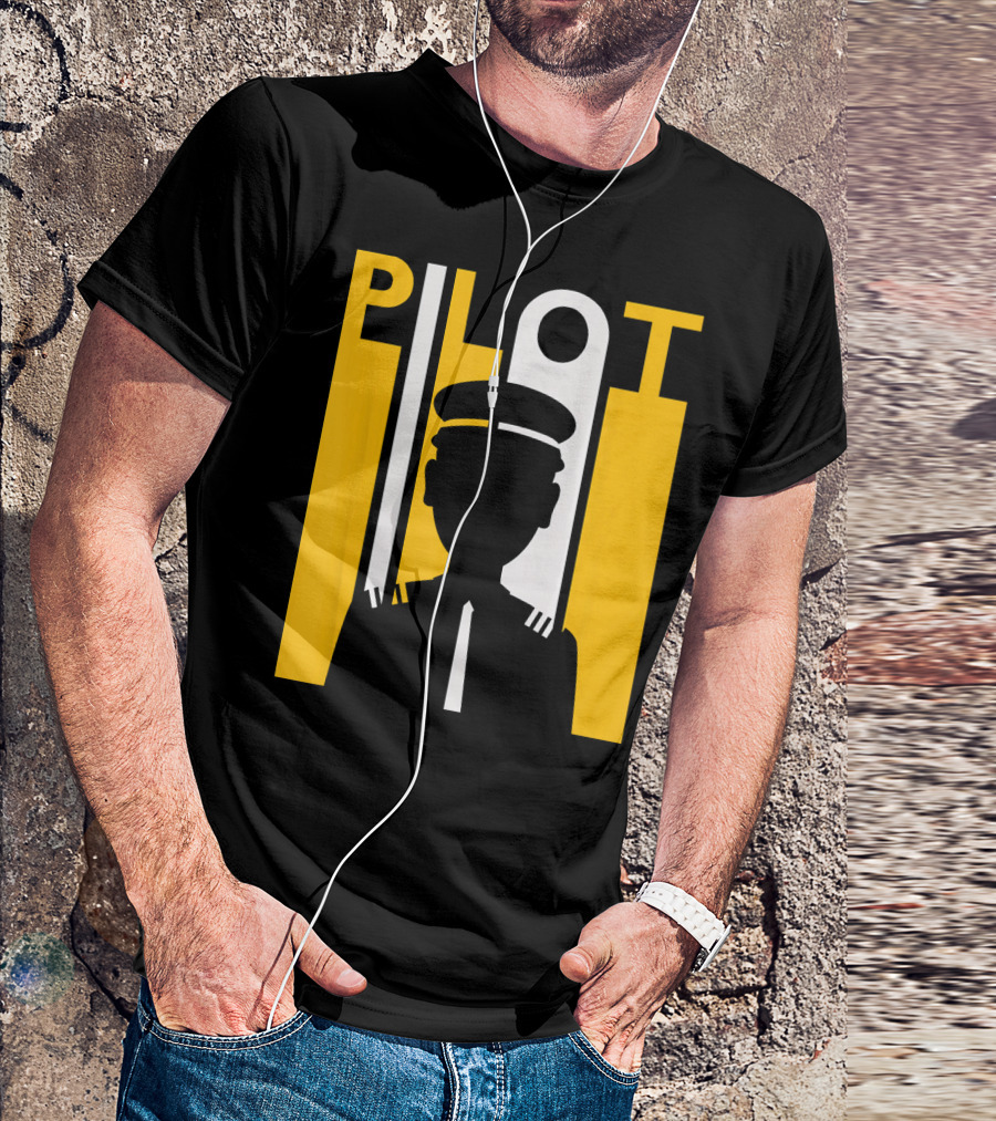 Pilot Silhouette Simple Halloween Costume Iconic Uniform T-Shirt