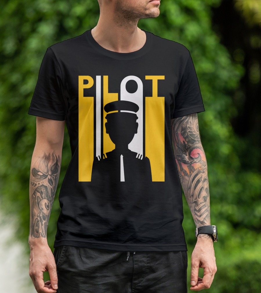 Pilot Silhouette Simple Halloween Costume Iconic Uniform T-Shirt