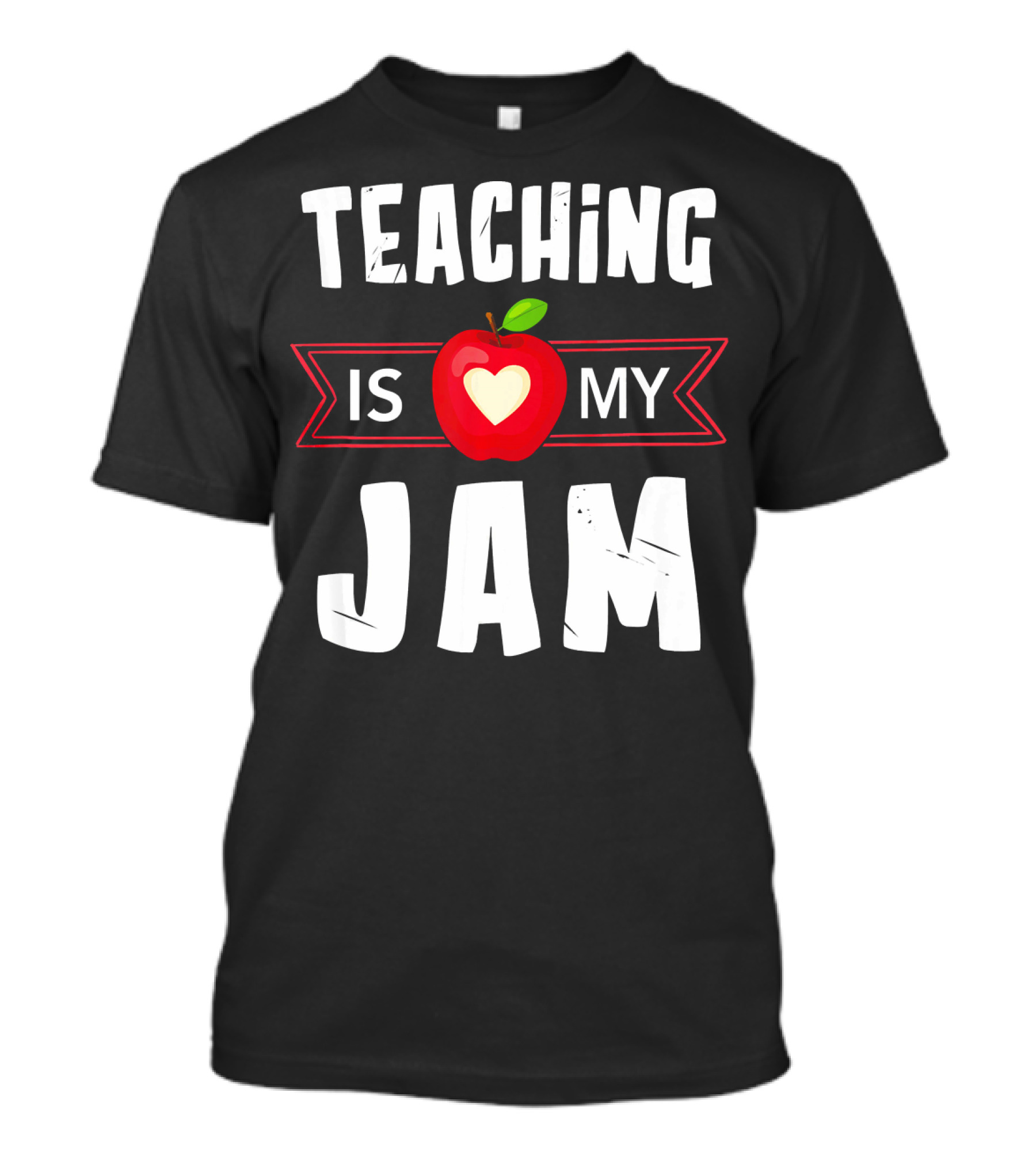 Teaching Is My Jam Funny Teacher Apple Heart T-Shirt