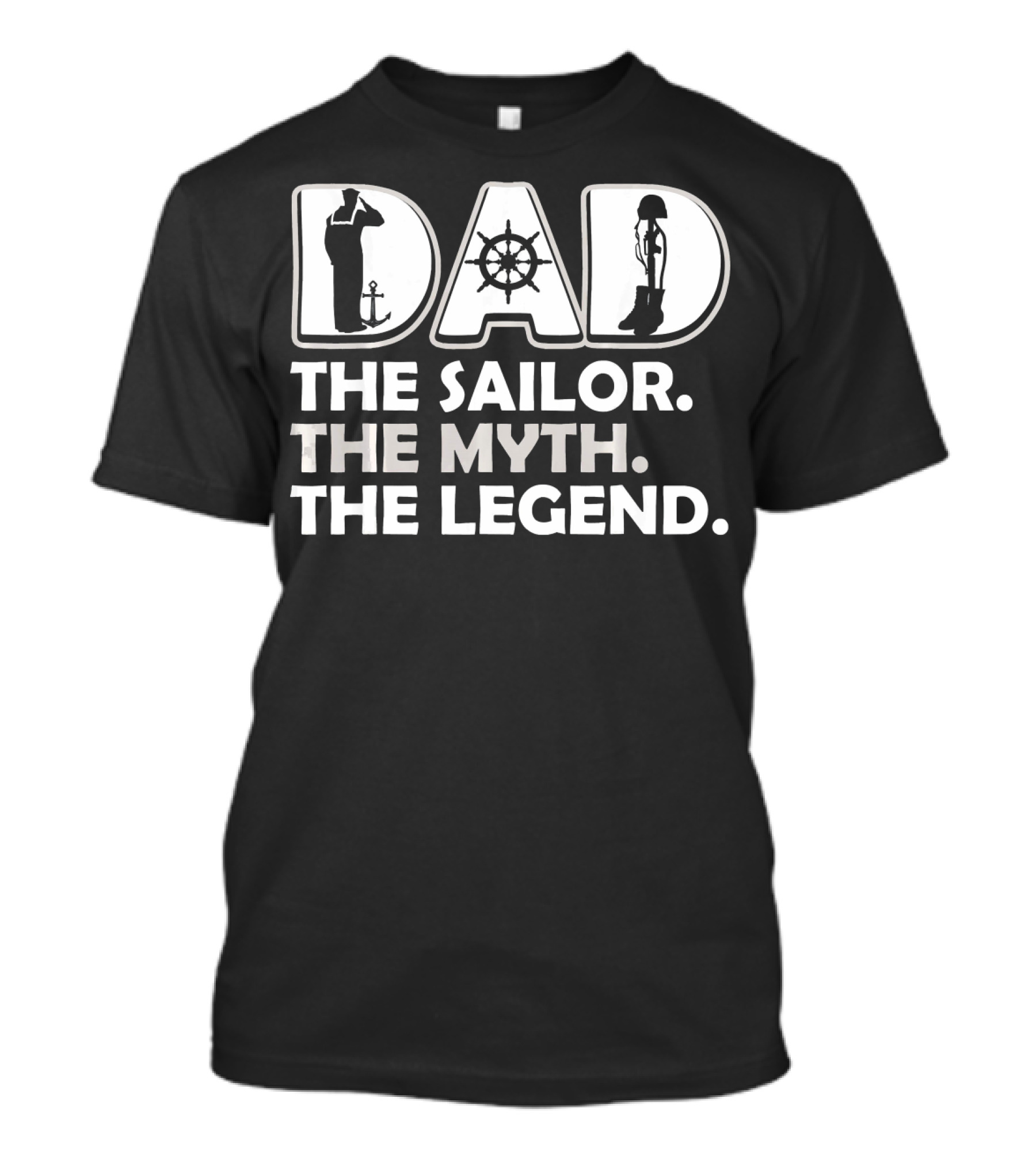 Dad The Sailor The Myth The Legend Anchor Wheel T-Shirt