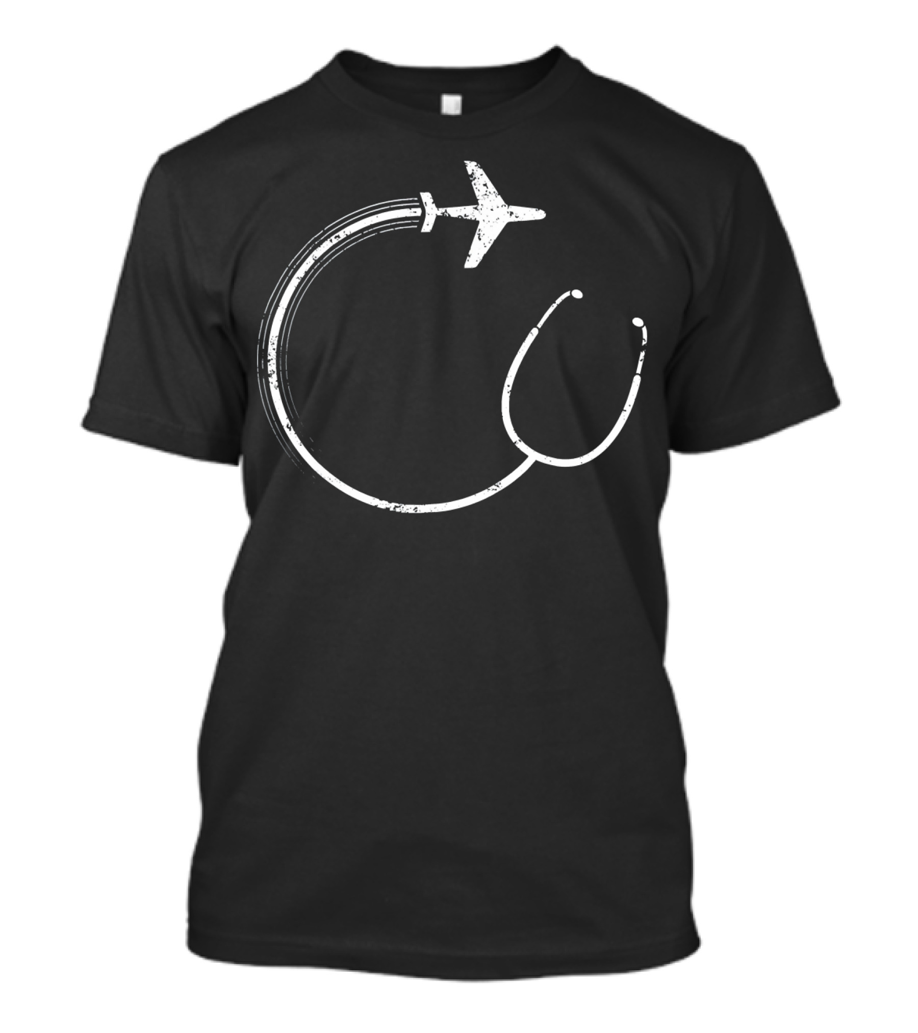Stethoscope Airplane Nurse Jet Setting Medic Traveler T-Shirt