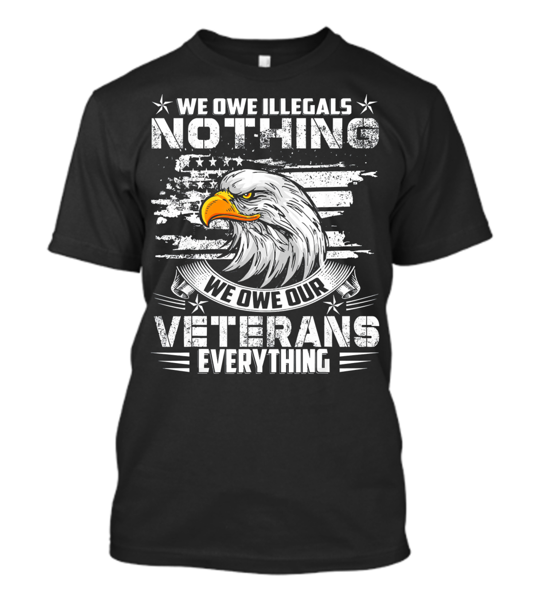 We Owe Illegals Nothing We Owe Our Veterans Everything Bald Eagle T-Shirt