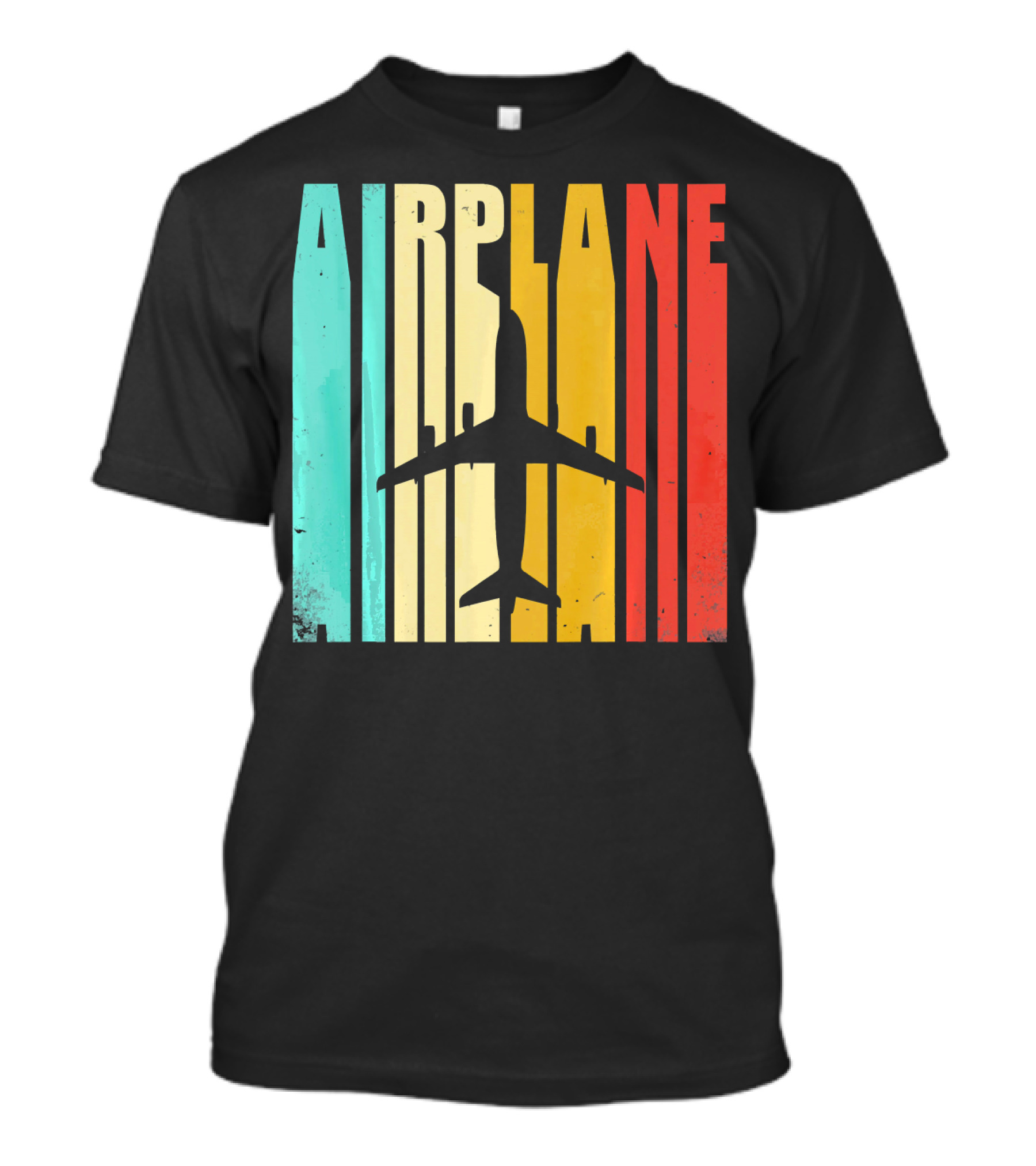 Airplane Vintage Silhouette Retro Colors T-Shirt