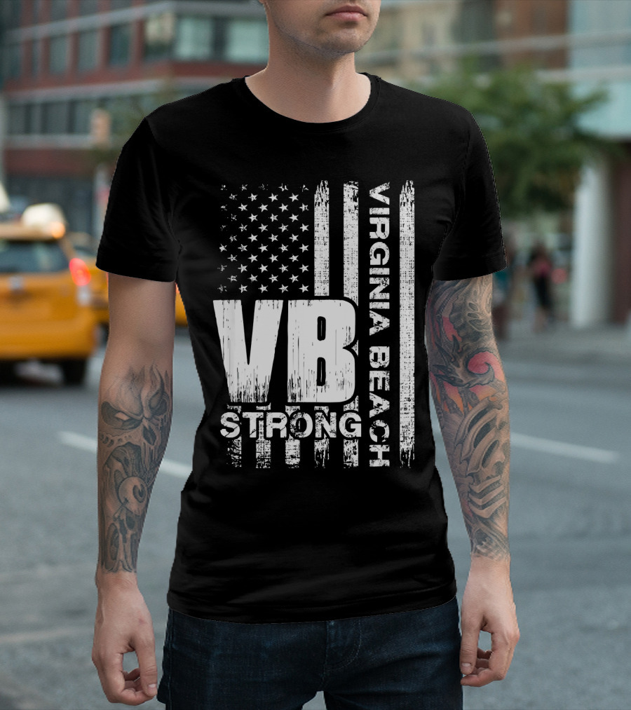 VB Strong Virginia Beach American Flag T-Shirt