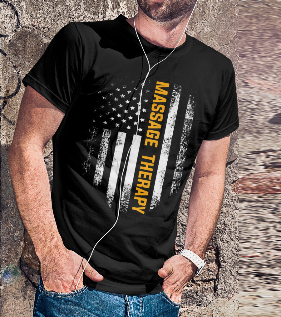 Vintage American USA Flag Massage Therapy T-Shirt