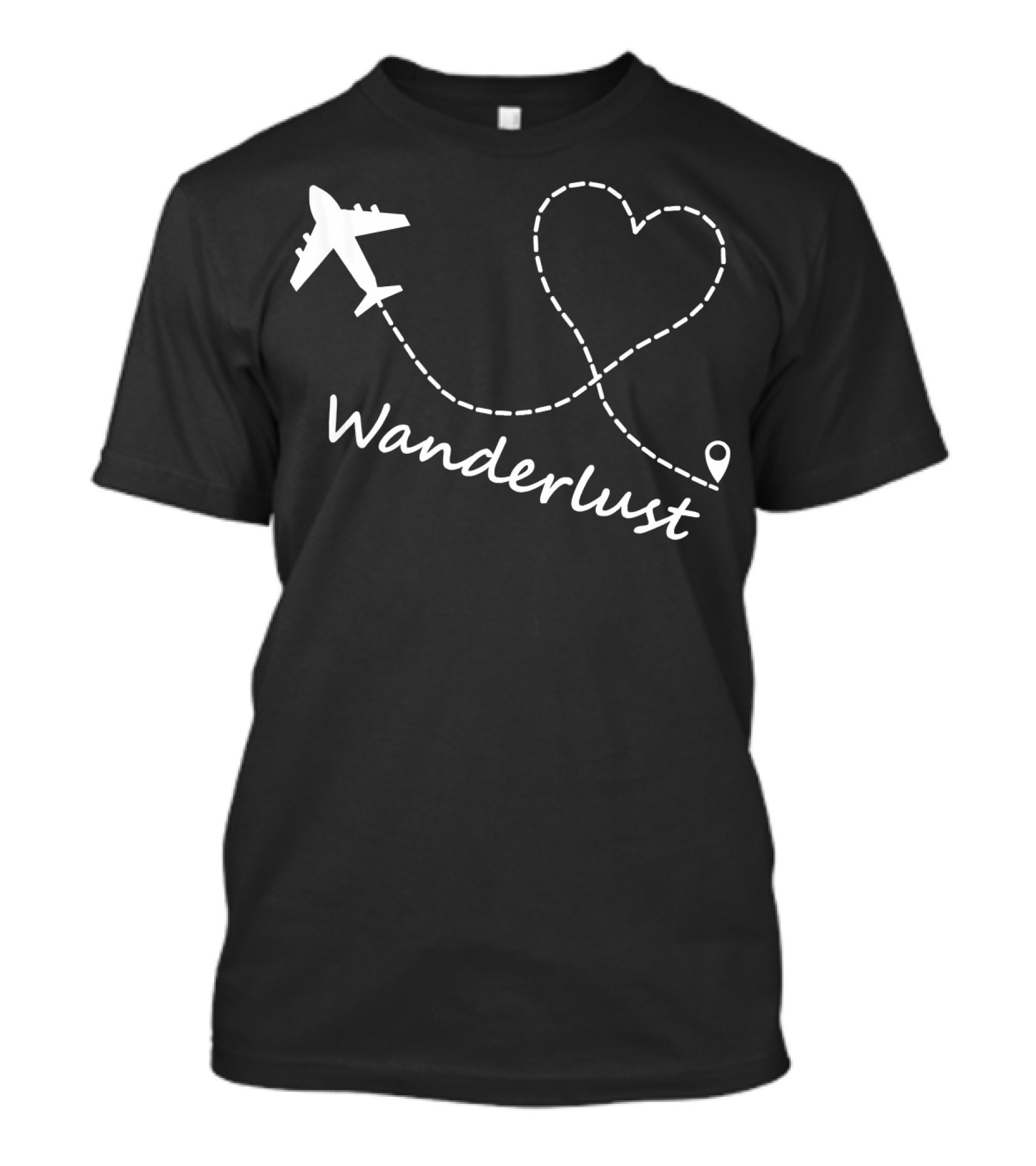 Wanderlust Airplane Path With Heart Shape T-Shirt