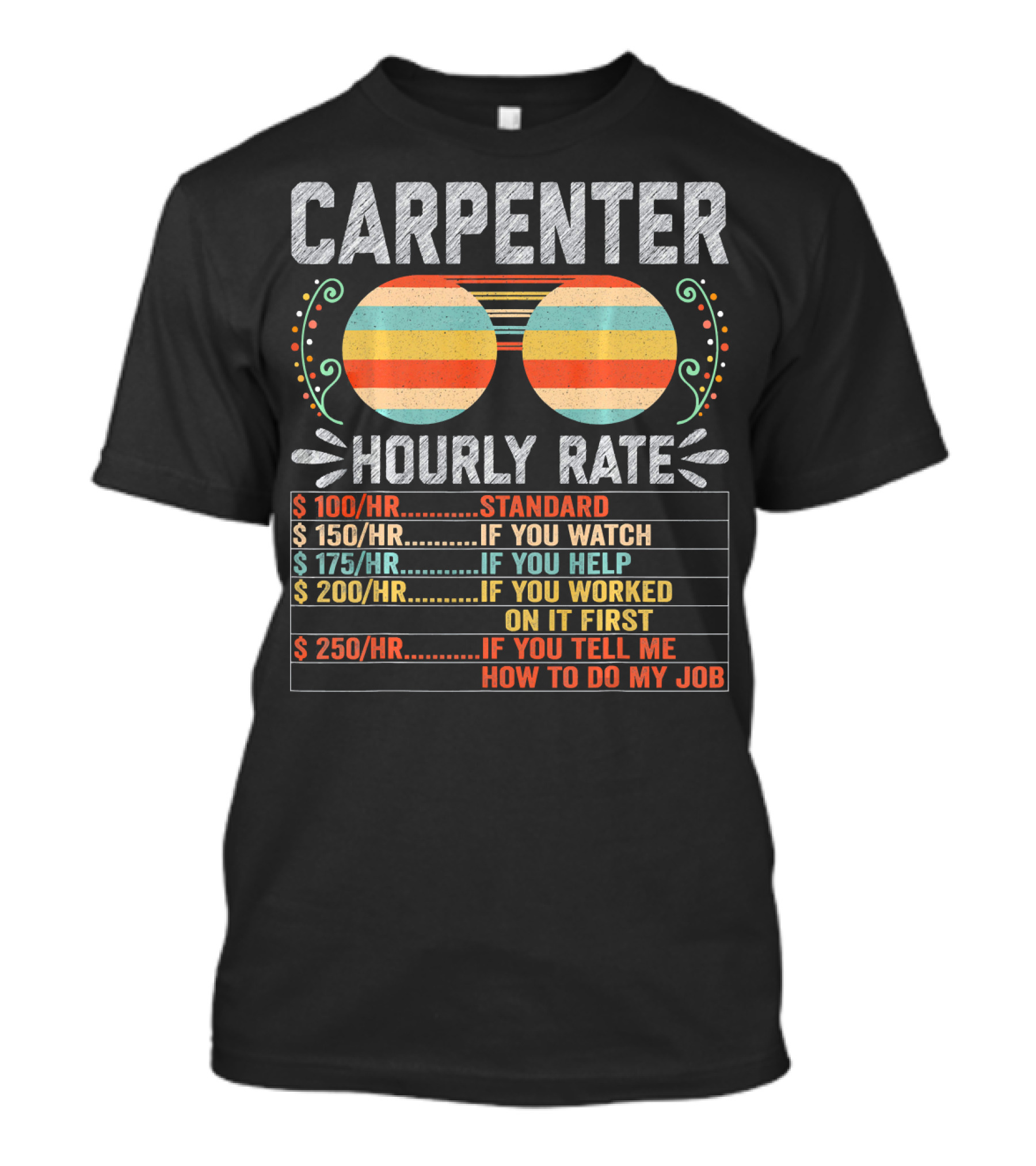 CARPENTER HOURLY RATE STANDARD IF YOU WATCH HELP WORKED TELL ME HOW TO DO MY JOB T-Shirt