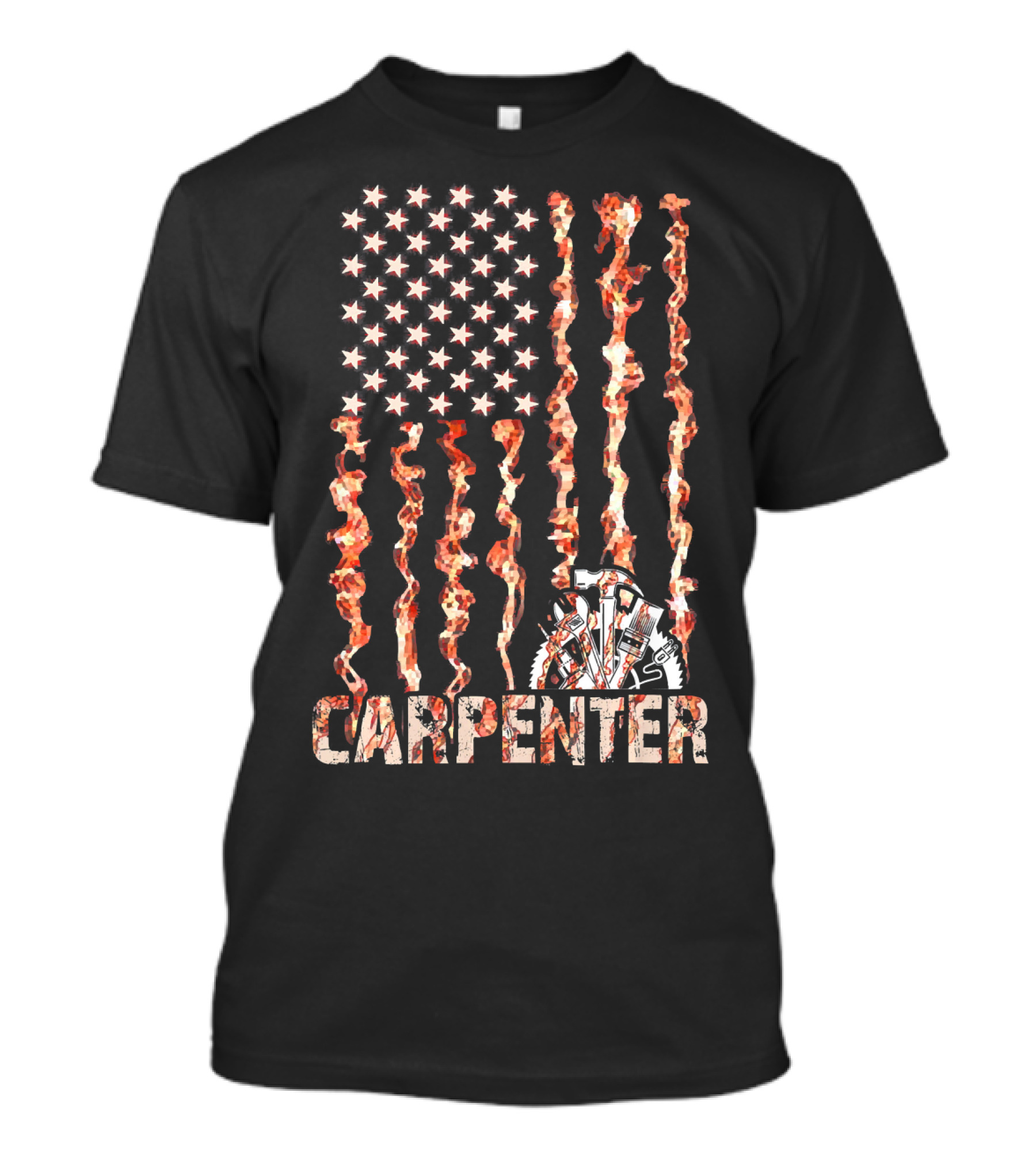 Carpenter USA Flame Flag Patriot T-Shirt