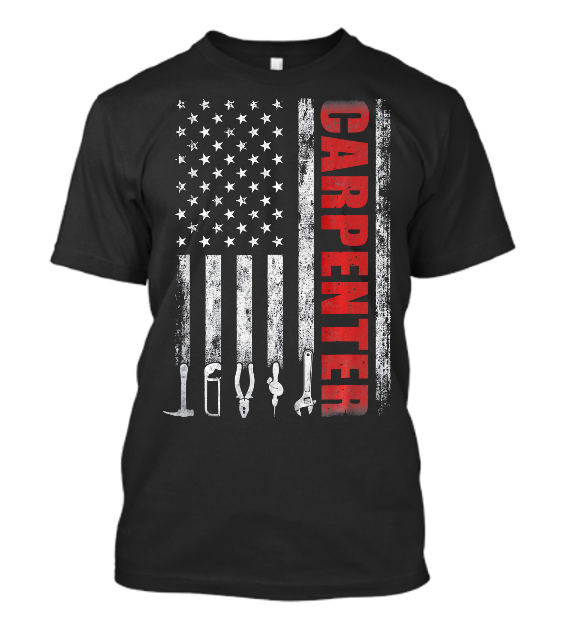 American Flag Carpenter Tools Design USA T-Shirt