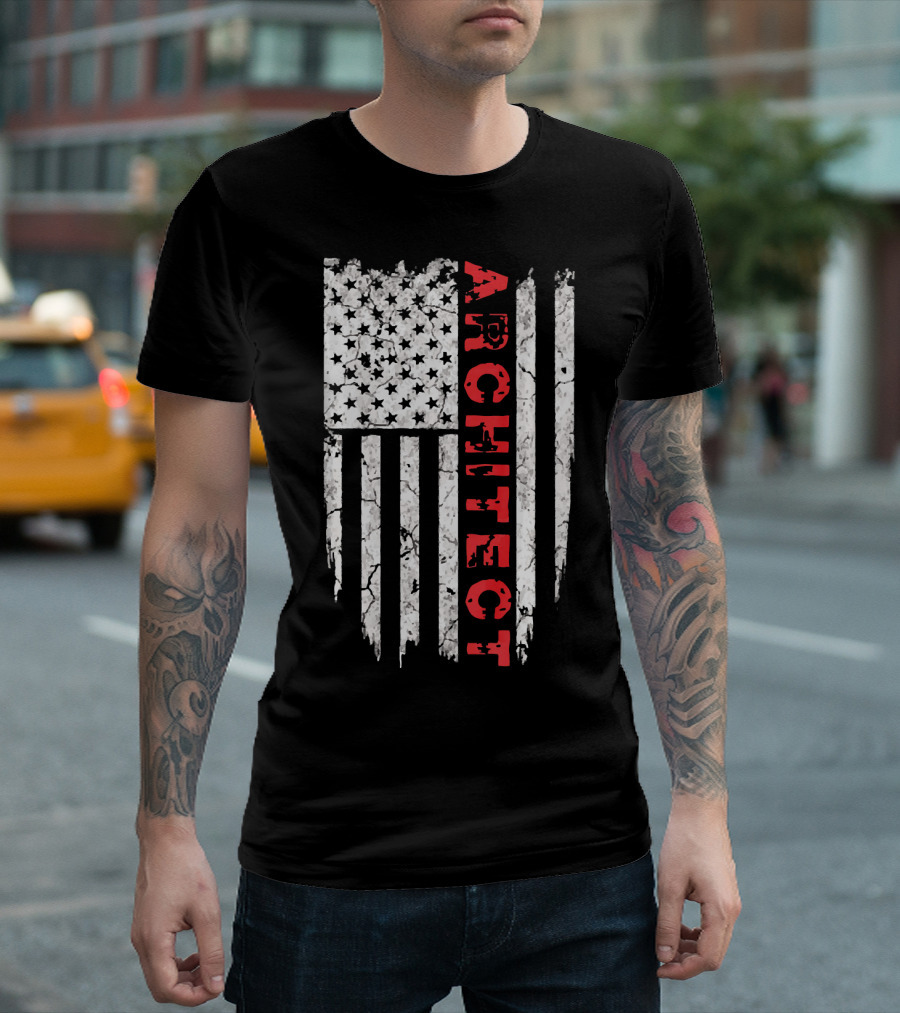 American Flag Architect Proud Archite T-Shirt