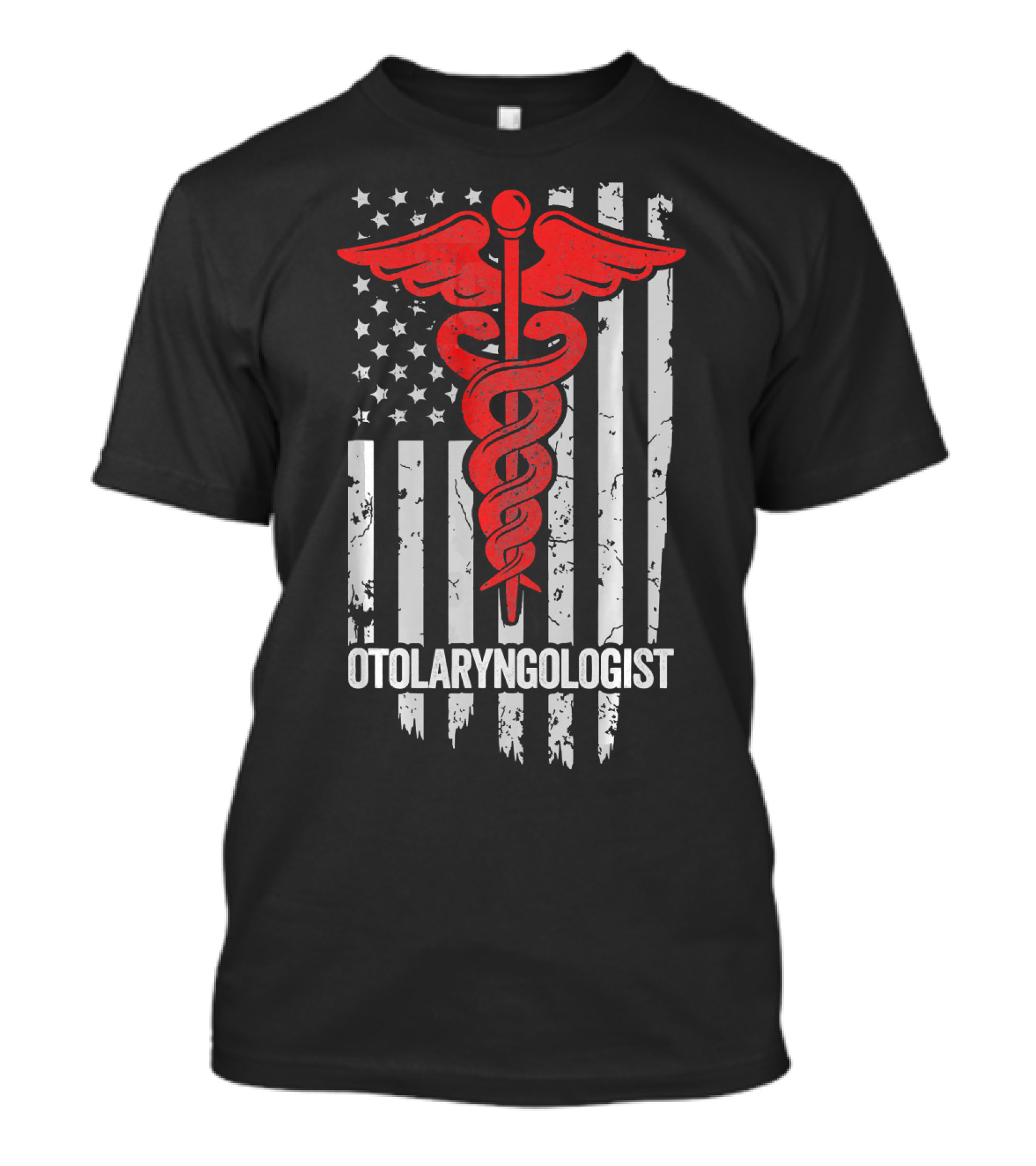 American Flag Otolaryngologist Caduceus T-Shirt