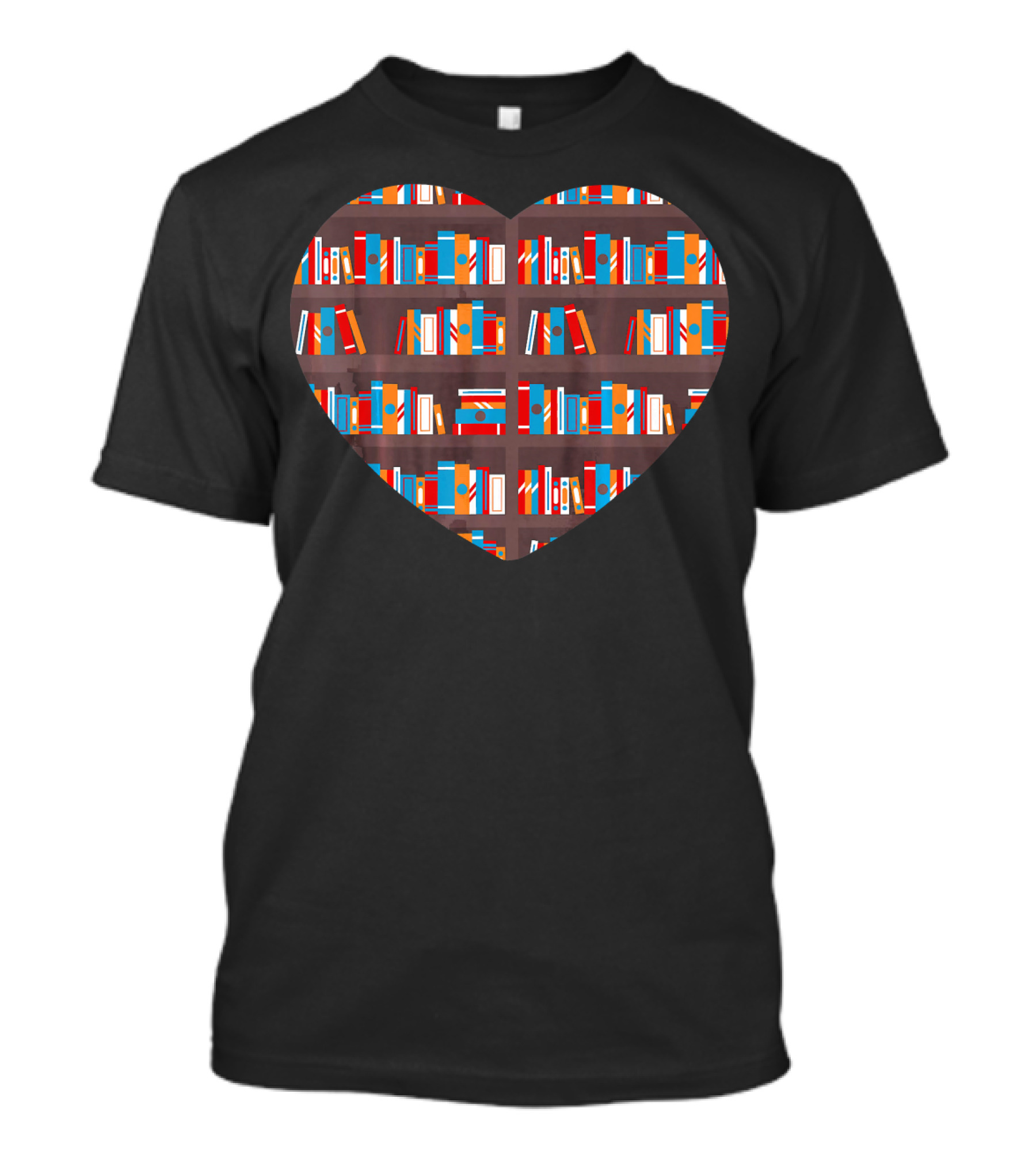 Book Reading Club Librarian Heart Bookshelves T-Shirt