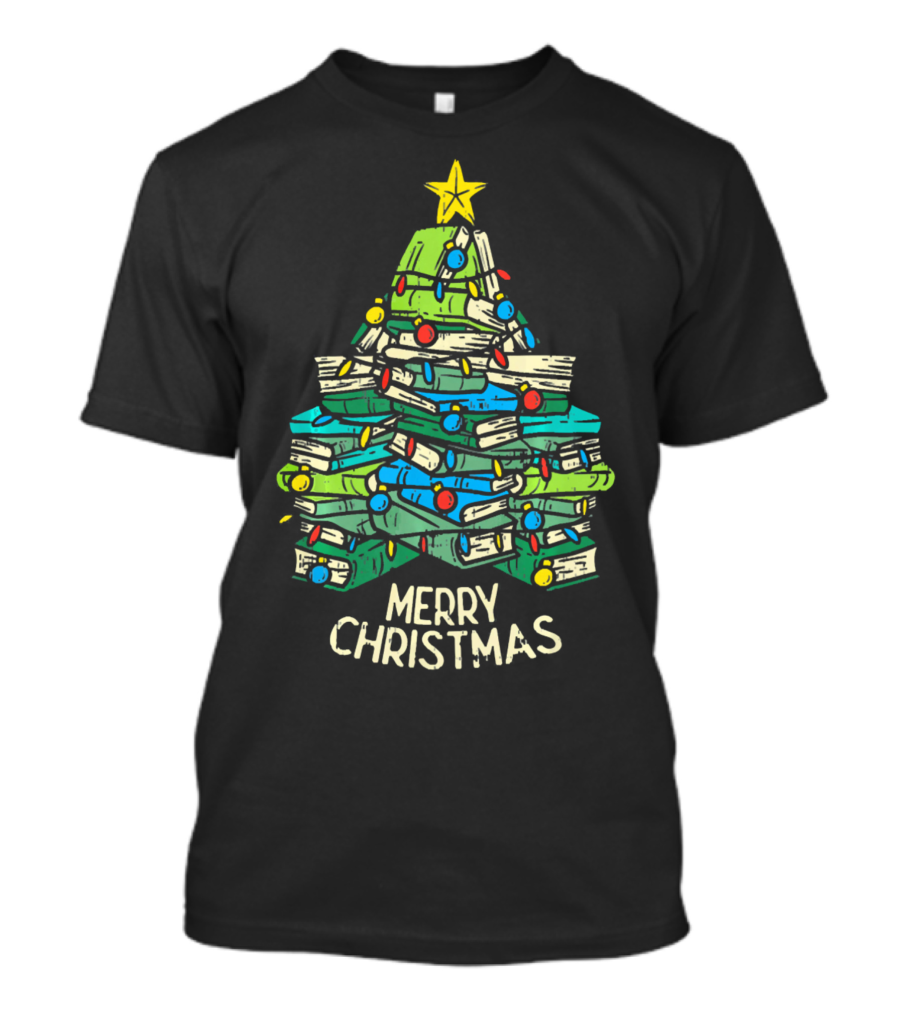 Merry Christmas Book Librarian Christmas Tree Books T-Shirt