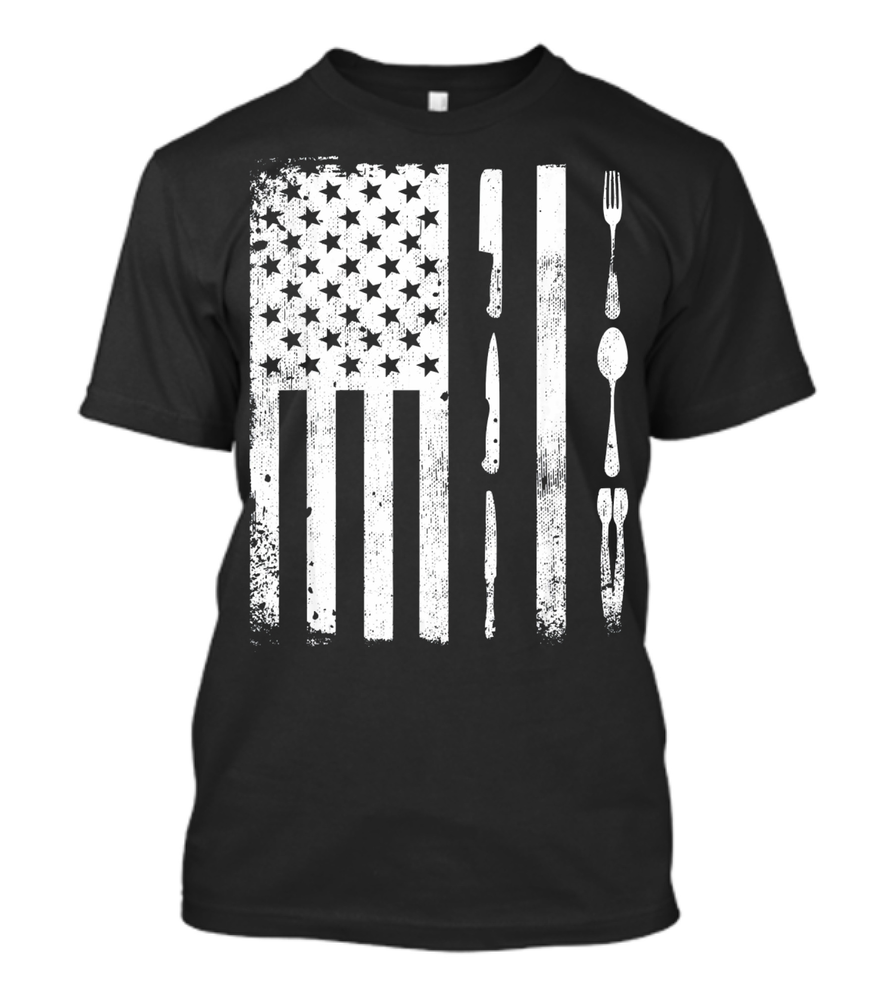American Patriotic Chef Flag With Culinary Utensils T-Shirt